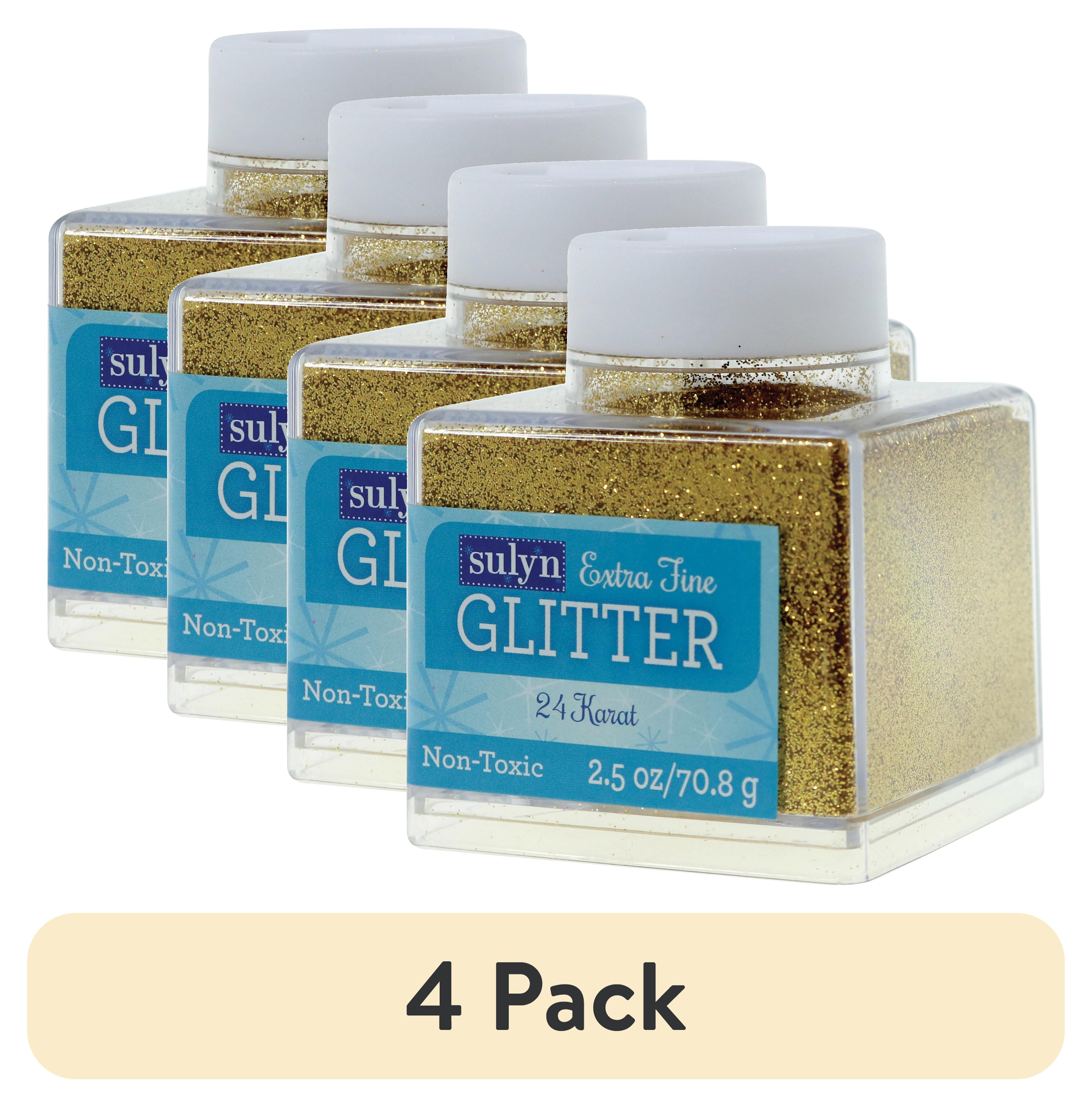 (4 pack) Sulyn Extra Fine Glitter for Crafts, 24 Karat Gold, 2.5 oz