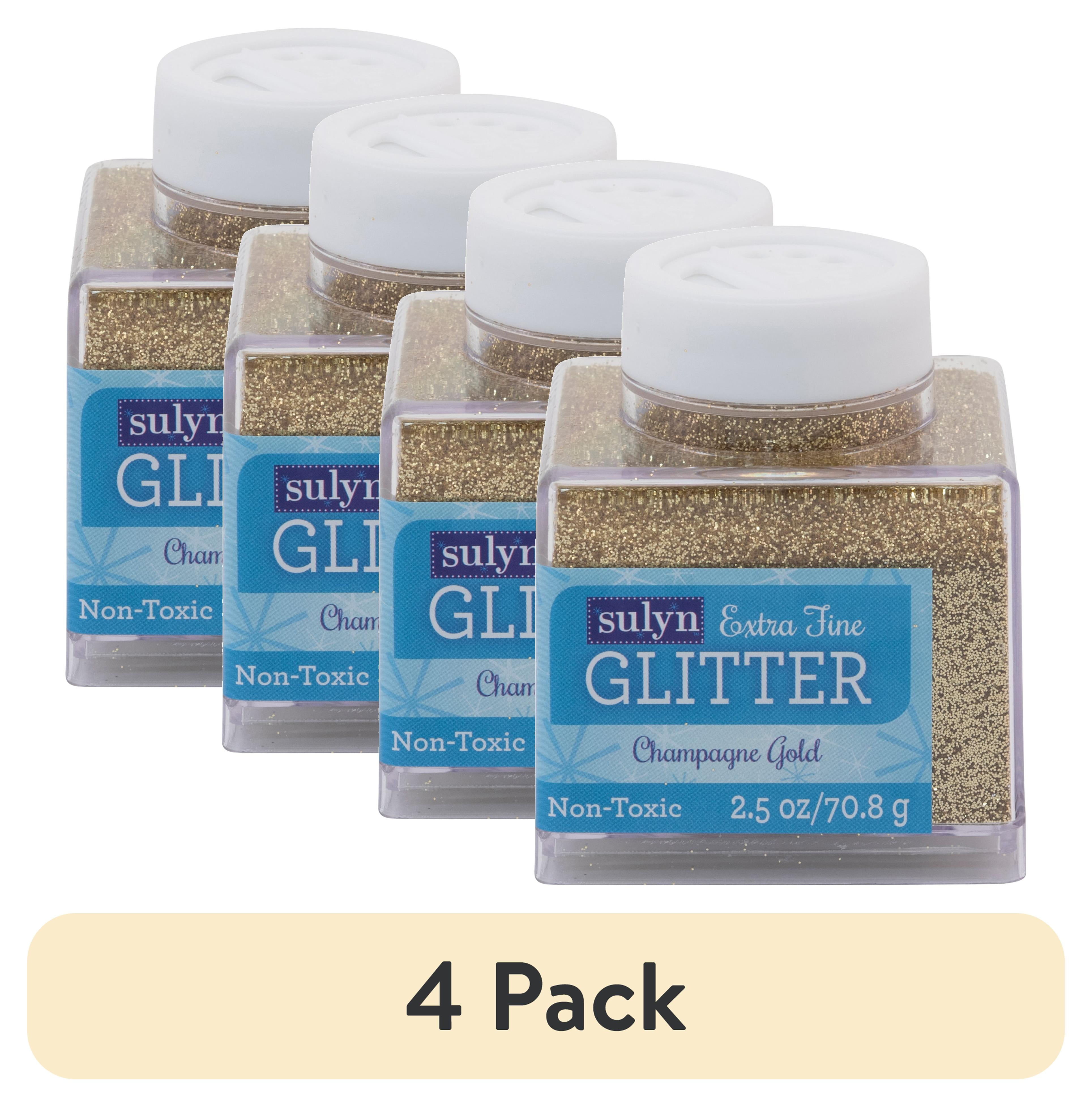 (4 pack) Sulyn Extra Fine Glitter for Crafts, Champagne Gold, 2.5 oz