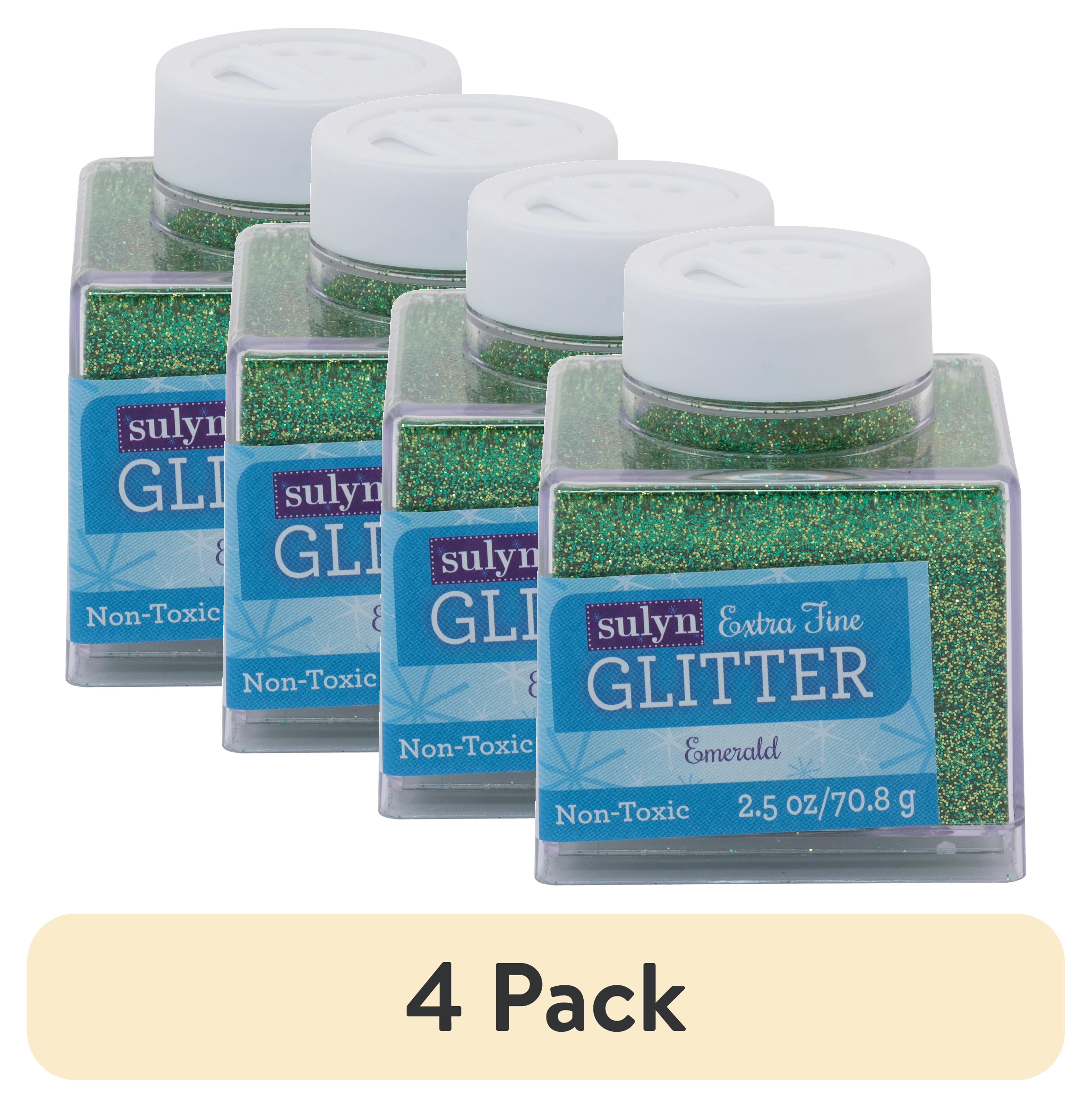(4 pack) Sulyn Extra Fine Glitter for Crafts, Emerald Green, 2.5 oz