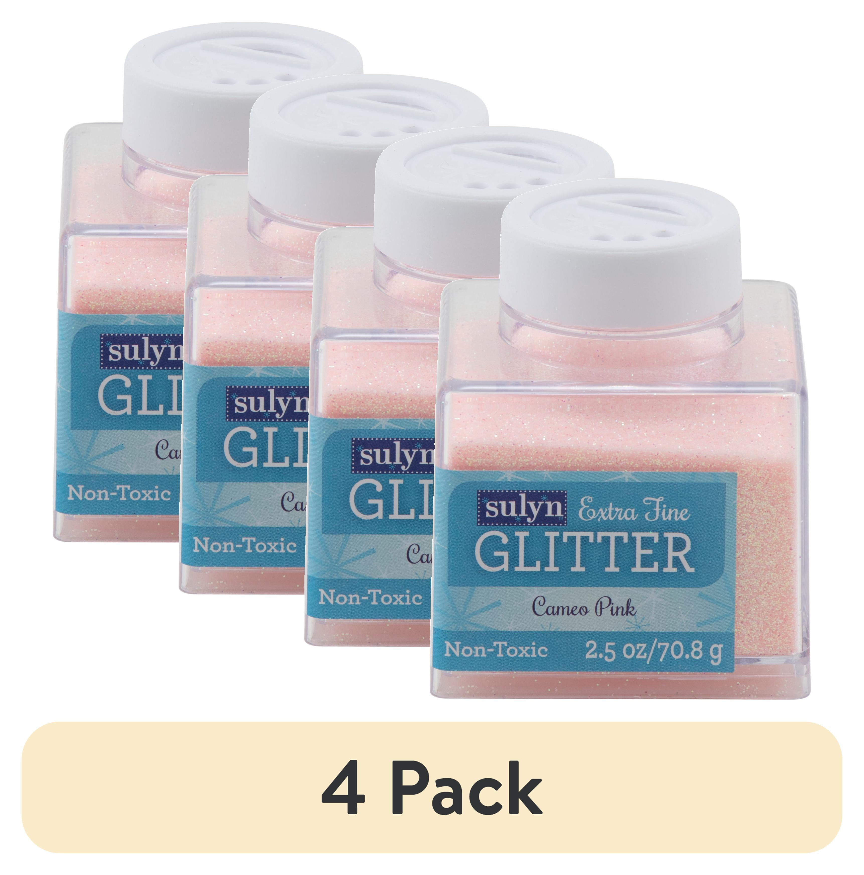 (4 pack) Sulyn Extra Fine Glitter for Crafts, Light Cameo Pink, 2.5 oz
