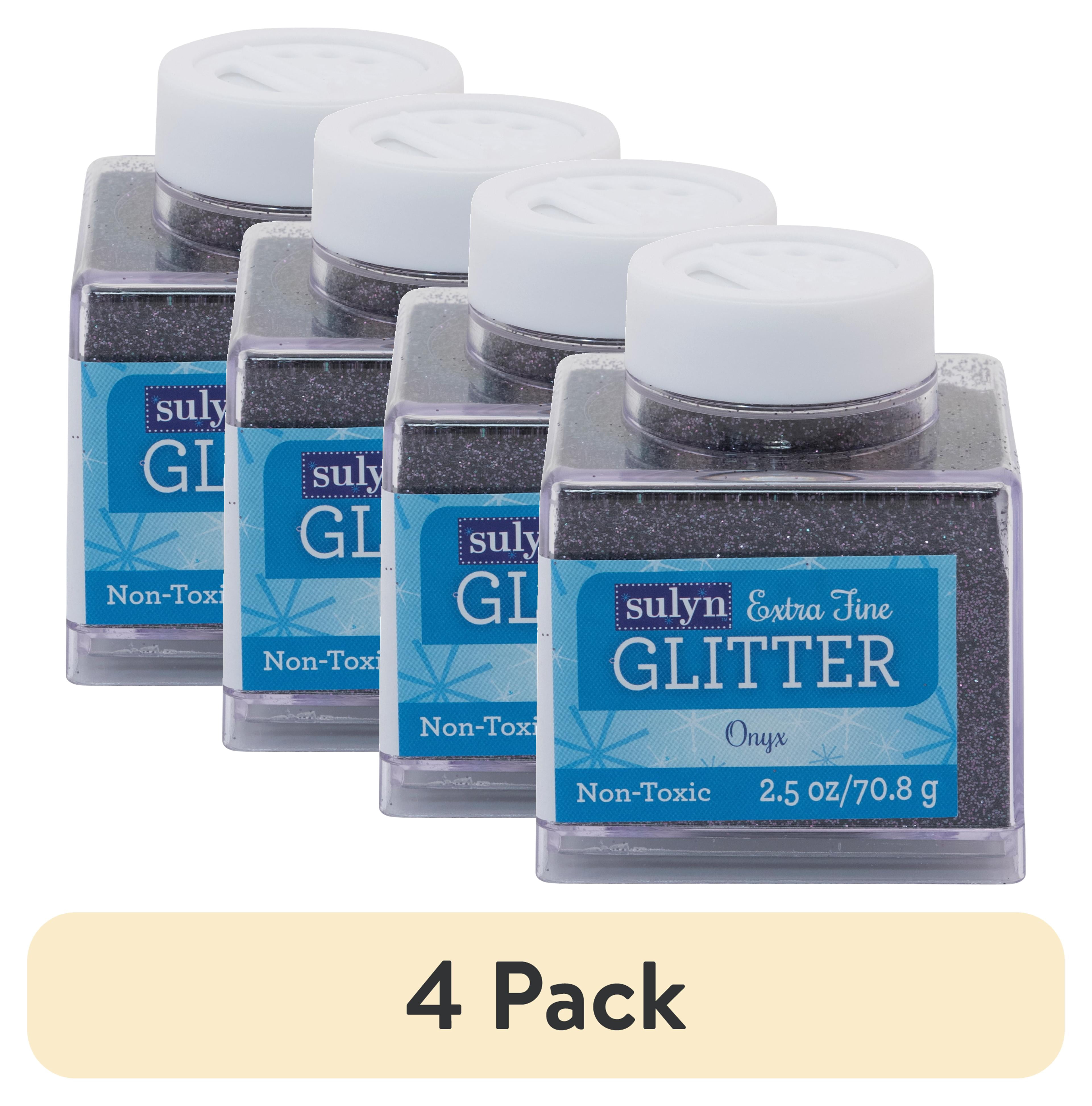 (4 pack) Sulyn Extra Fine Glitter for Crafts, Onyx, Black/Purple Mix, 2.5 oz
