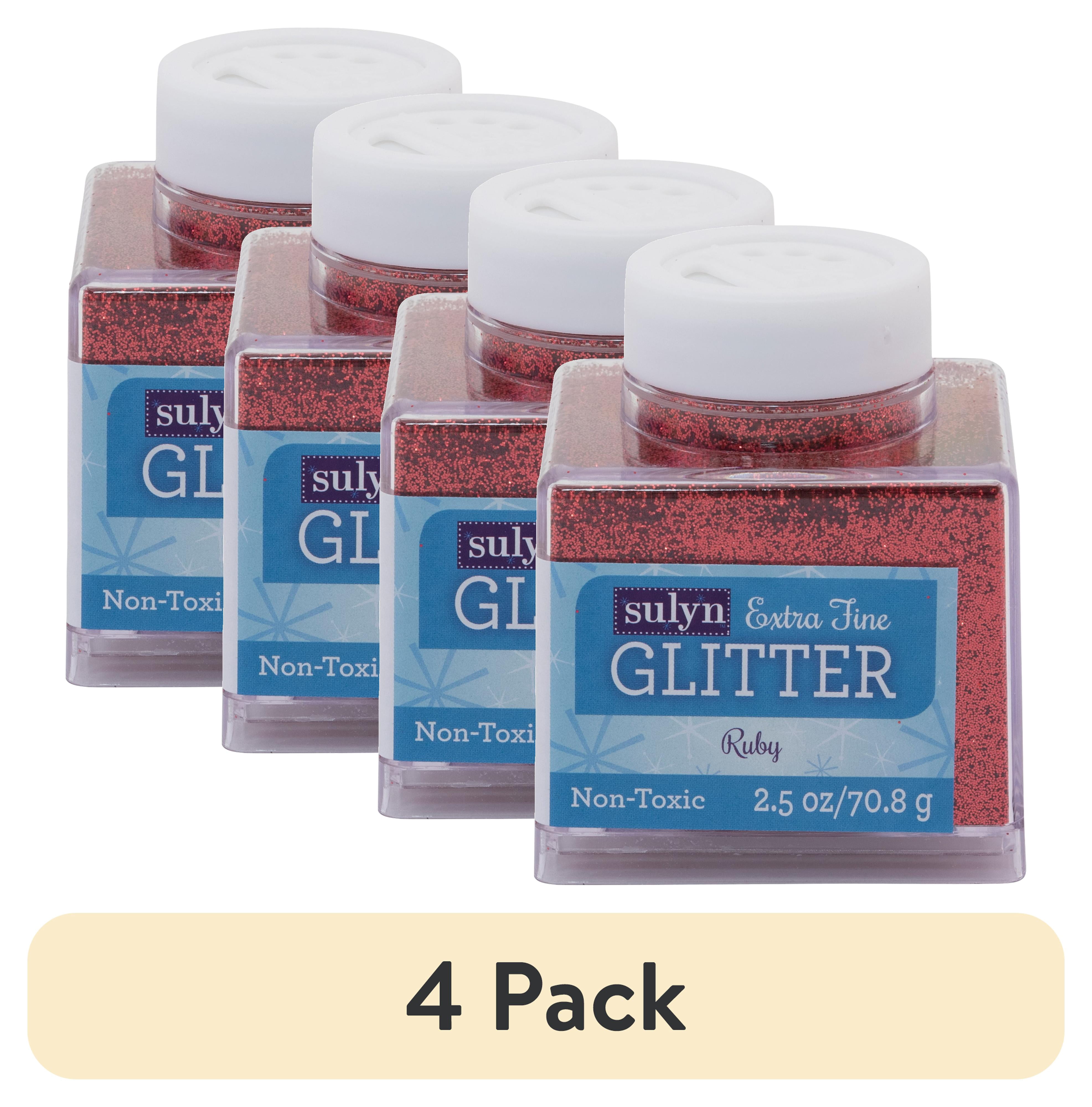 (4 pack) Sulyn Extra Fine Glitter for Crafts, Ruby Red, 2.5 oz