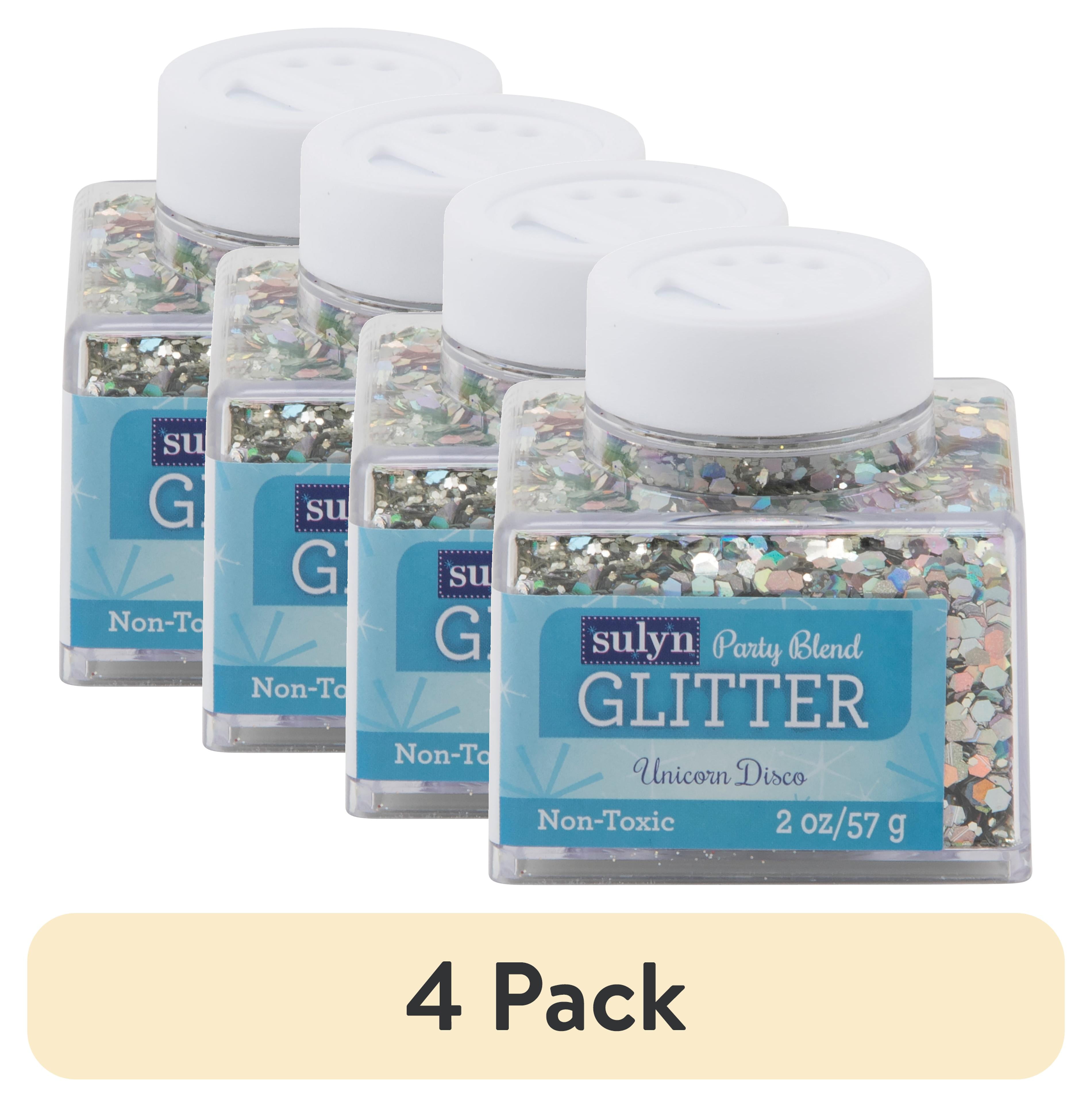 (4 pack) Sulyn Party Blend Glitter for Crafts, Silver Unicorn Disco, 2 oz