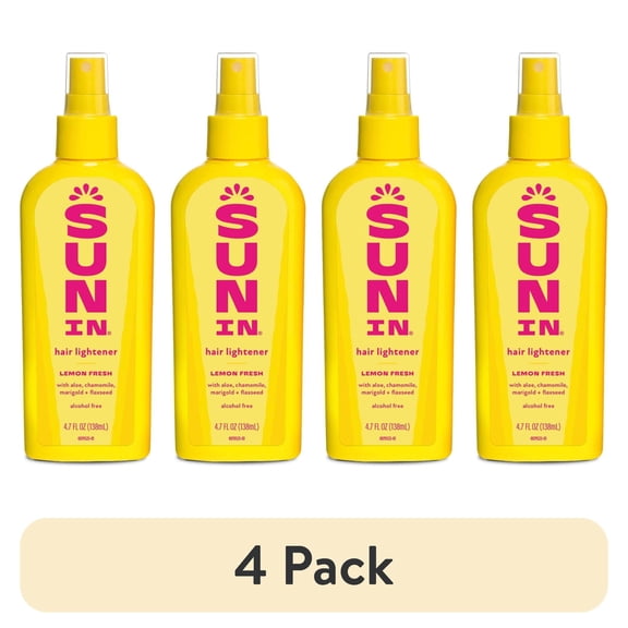 (4 pack) Sun In Hair Lightener Shine Enhancing Spray, Lemon, Unisex, 4.7 oz