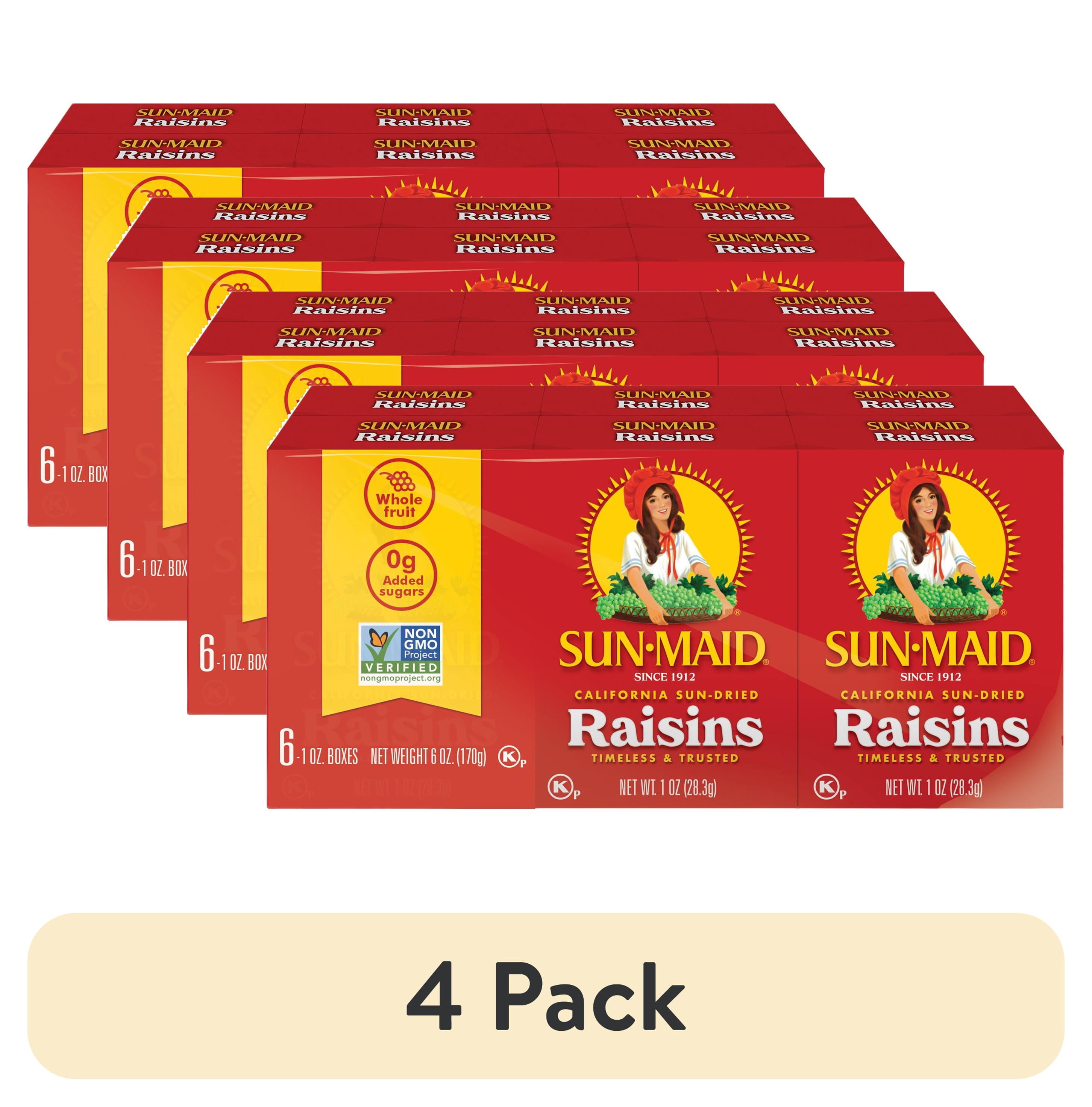 (4 pack) Sun-Maid® California Sun-Dried Raisins 6-Pack/1oz Cartons