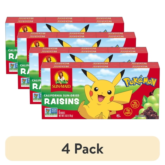 (4 pack) Sun-Maid® California Sun-Dried Raisins 6-Pack/1oz Cartons