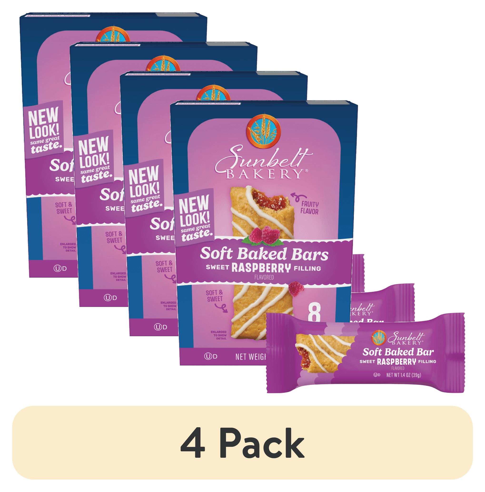 (4 pack) Sunbelt Bakery Raspberry Fruit & Grain Bars, No Preservatives