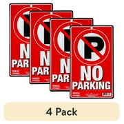 4 pack Sunburst Systems 8650 6" x 10" Red High Quality No Parking Plastic Sign