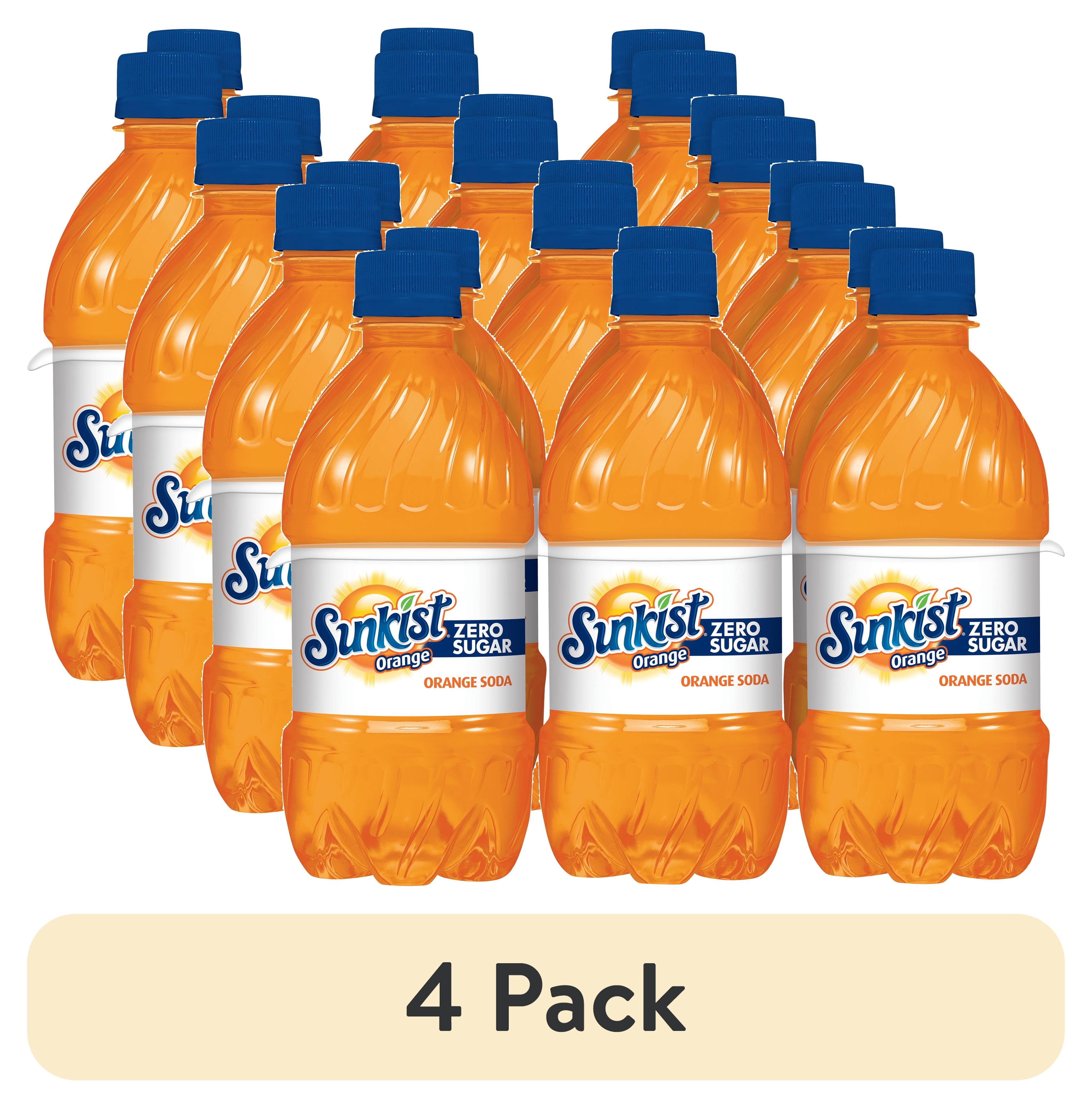 (4 pack) Sunkist Zero Sugar Orange Soda Pop, 16 fl oz, 6 Pack Bottles