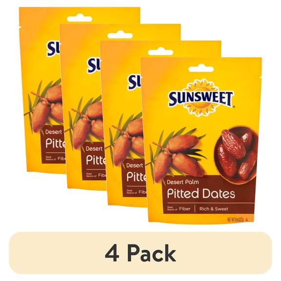 (4 pack) Sunsweet, Desert Palm Pitted, Dates, 8, oz