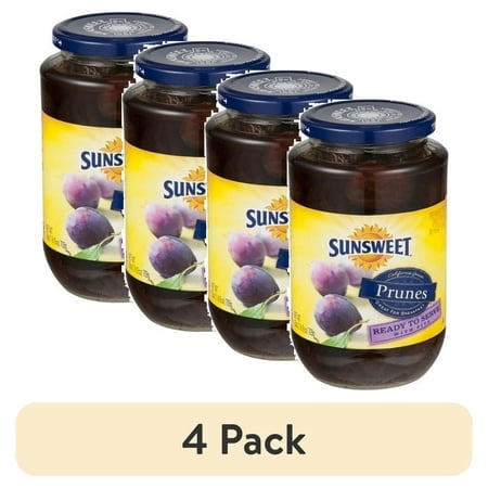 (4 pack) Sunsweet Ready-To-Serve Prunes, 25 oz