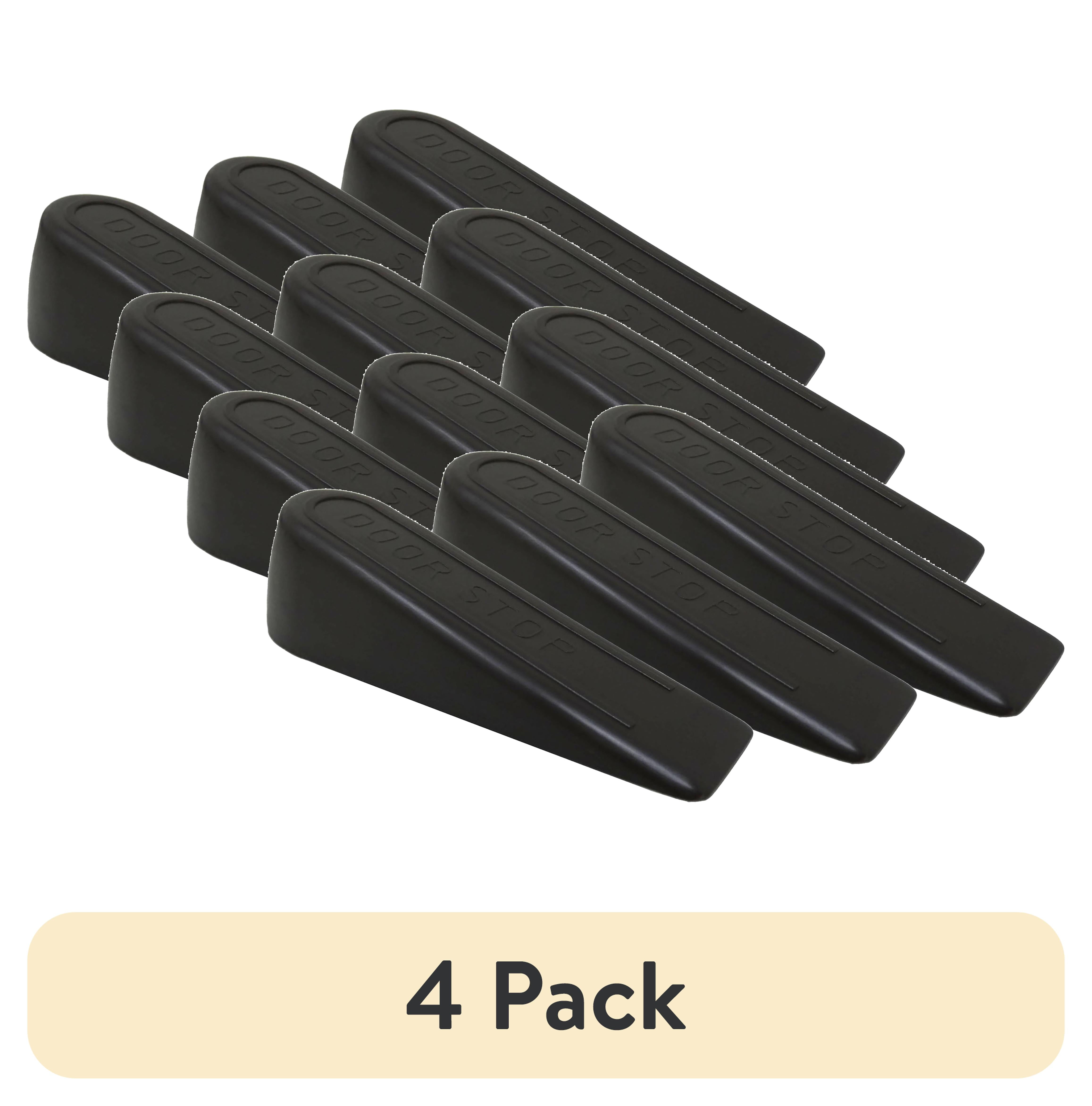 (4 pack) Super Sliders 3-Pack Rubber Doorstops – Non-Slip, Non-Marking Wedges for Home, Office, or School – Works on Carpet & Hard Floors – 4 in x 1 in
