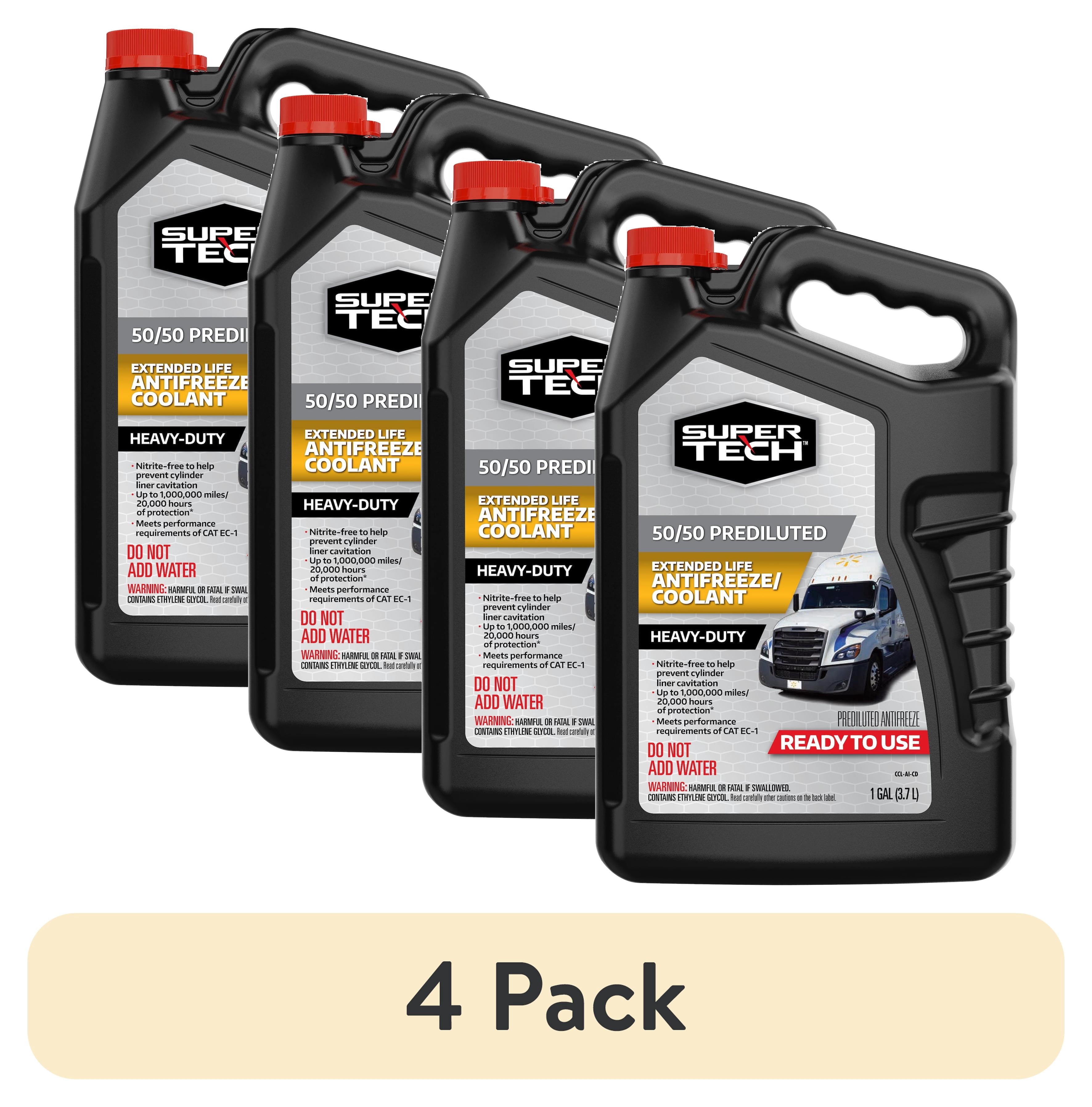 (4 pack) Super Tech 50/50 Heavy Duty Nitrite Free Antifreeze/Coolant for Trucks and All Vehicles