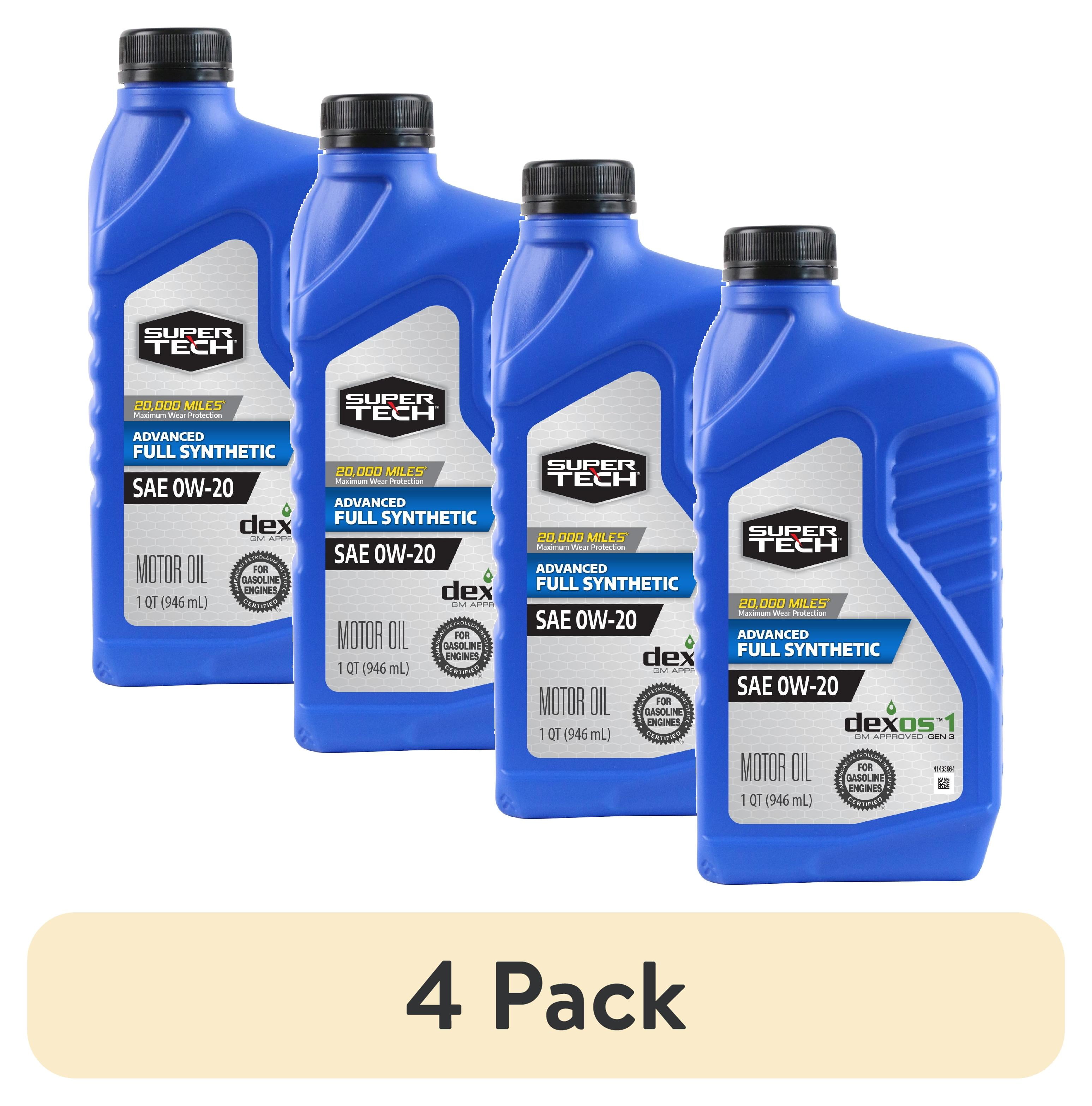 4 pack) Super Tech Advanced Full Synthetic Motor Oil SAE 0W-20, 1