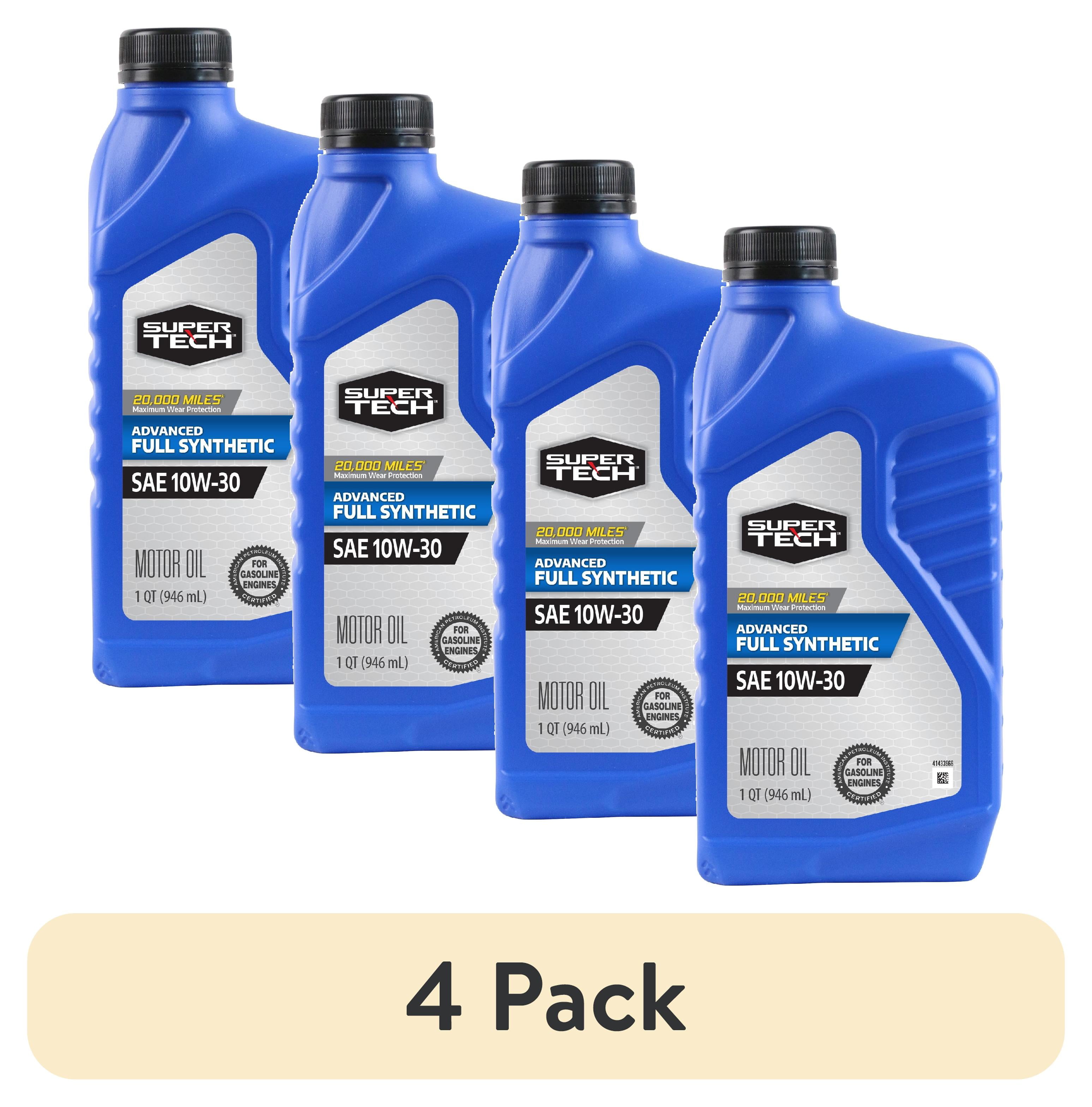 (4 pack) Super Tech Advanced Full Synthetic Motor Oil SAE 10W-30, 1 Quart