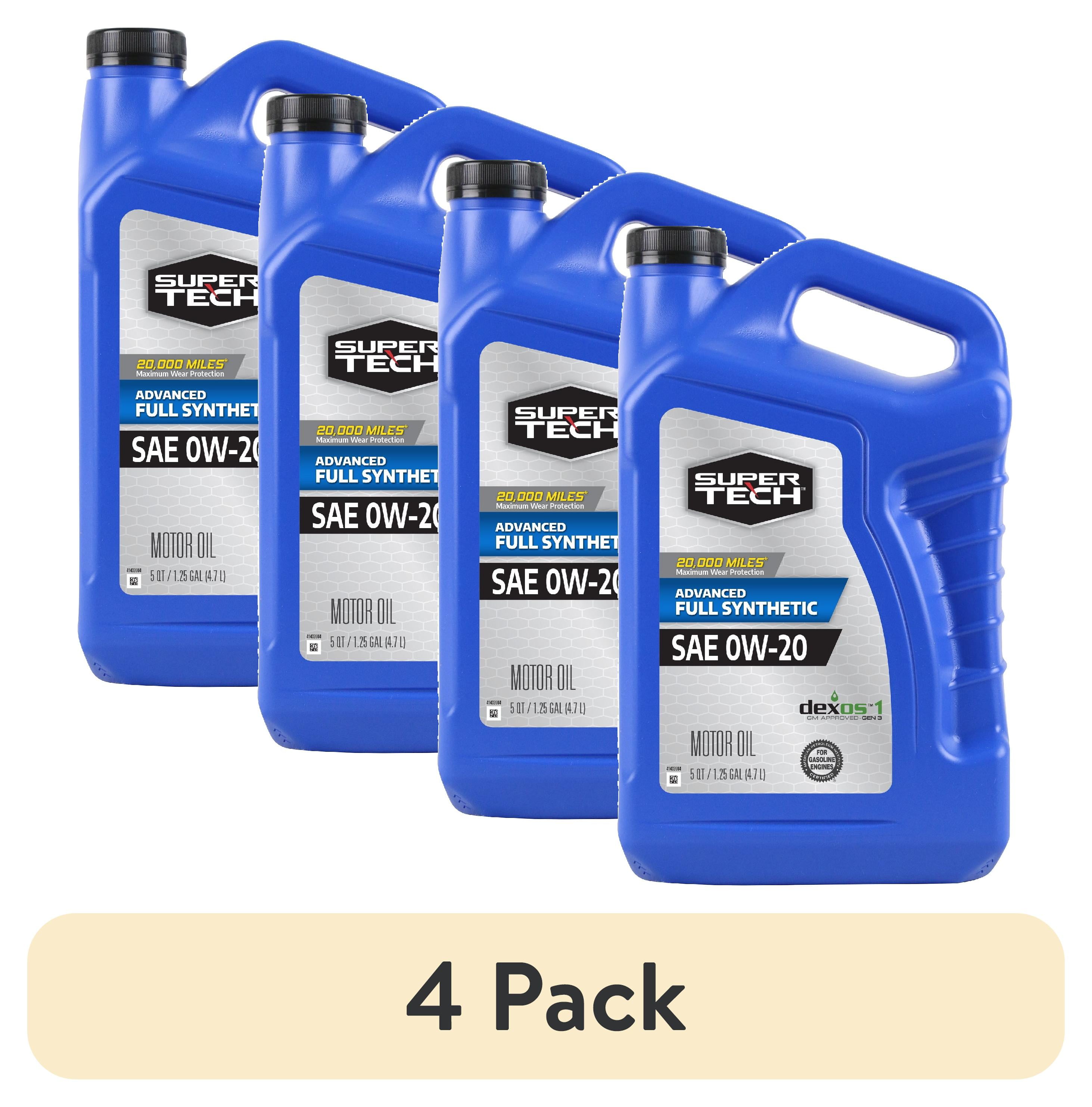 (4 pack) Super Tech Advanced Full Synthetic Motor Oil SAE 10W-30, 5 Quarts