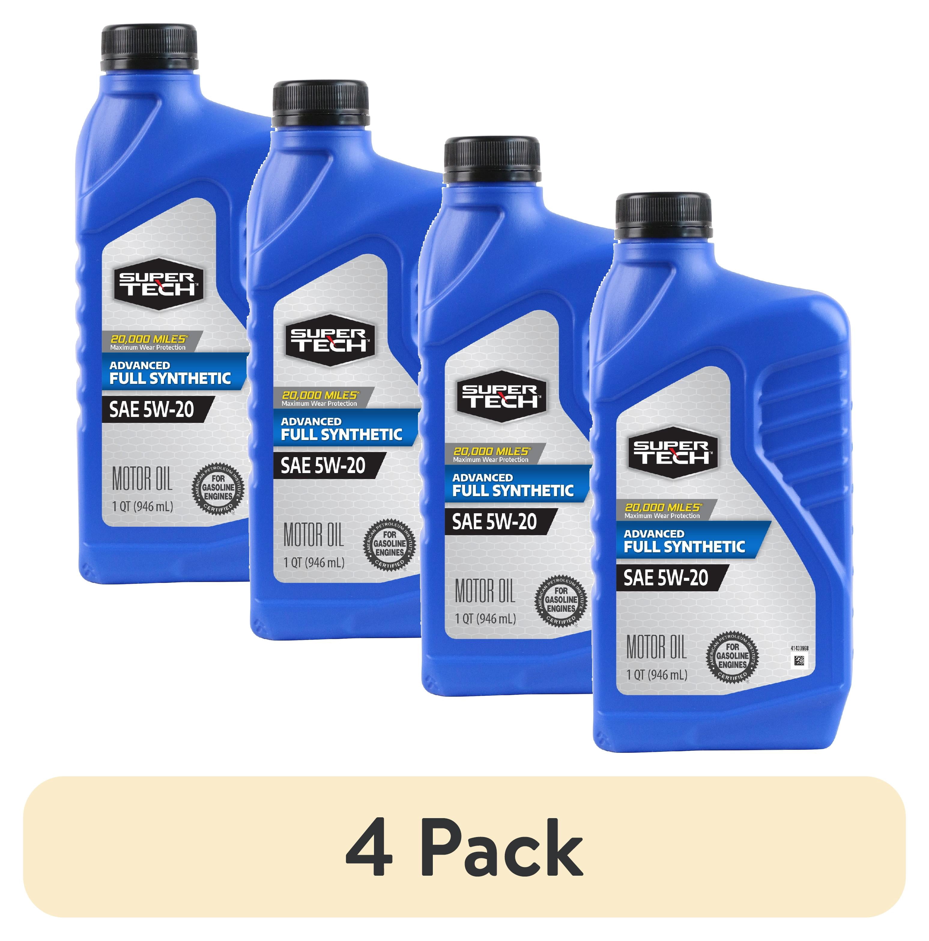 (4 pack) Super Tech Advanced Full Synthetic Motor Oil SAE 5W-20, 1 Quart