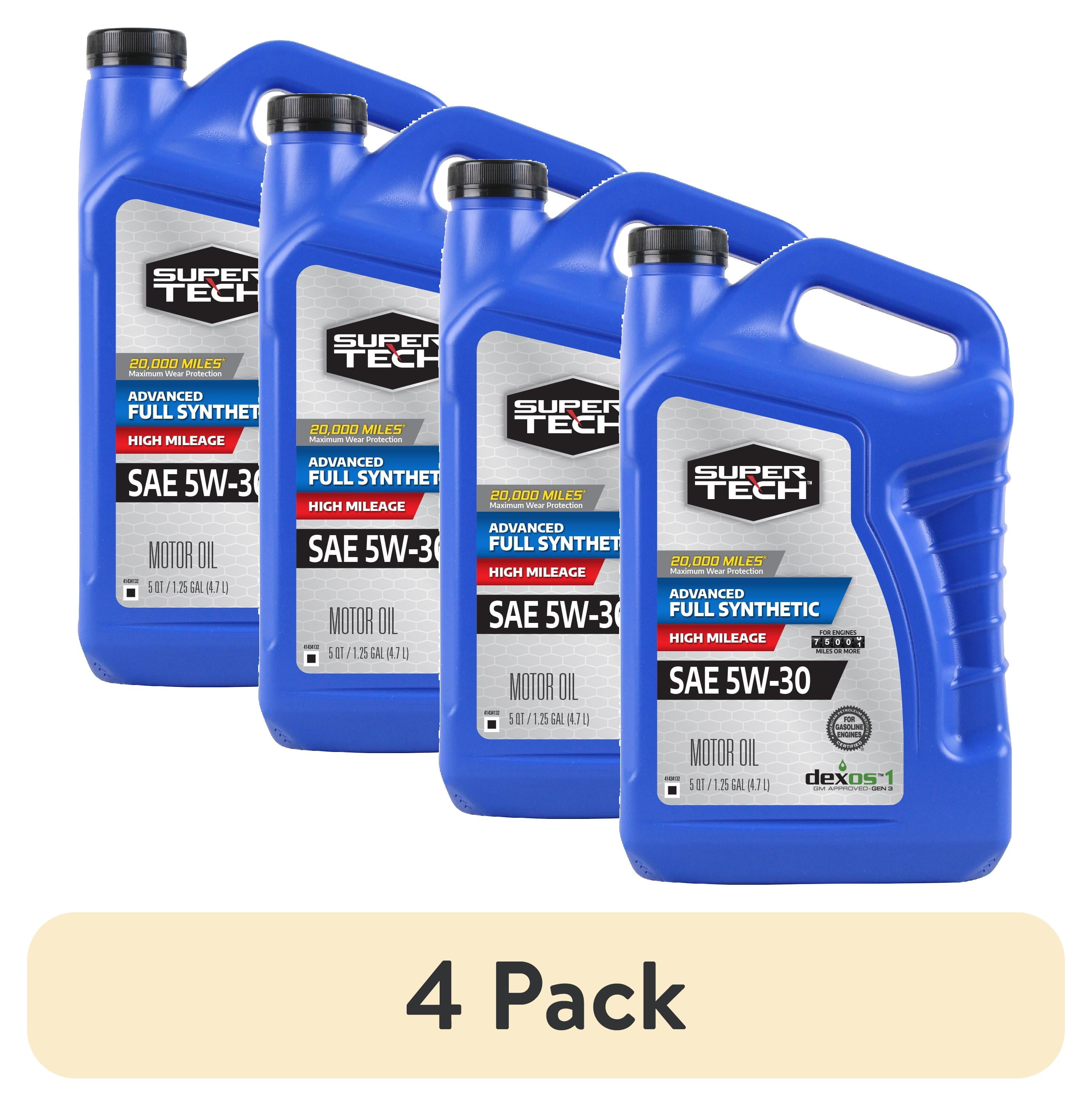 5 pack) Super Tech Advanced High Mileage Full Synthetic SAE 5W-30
