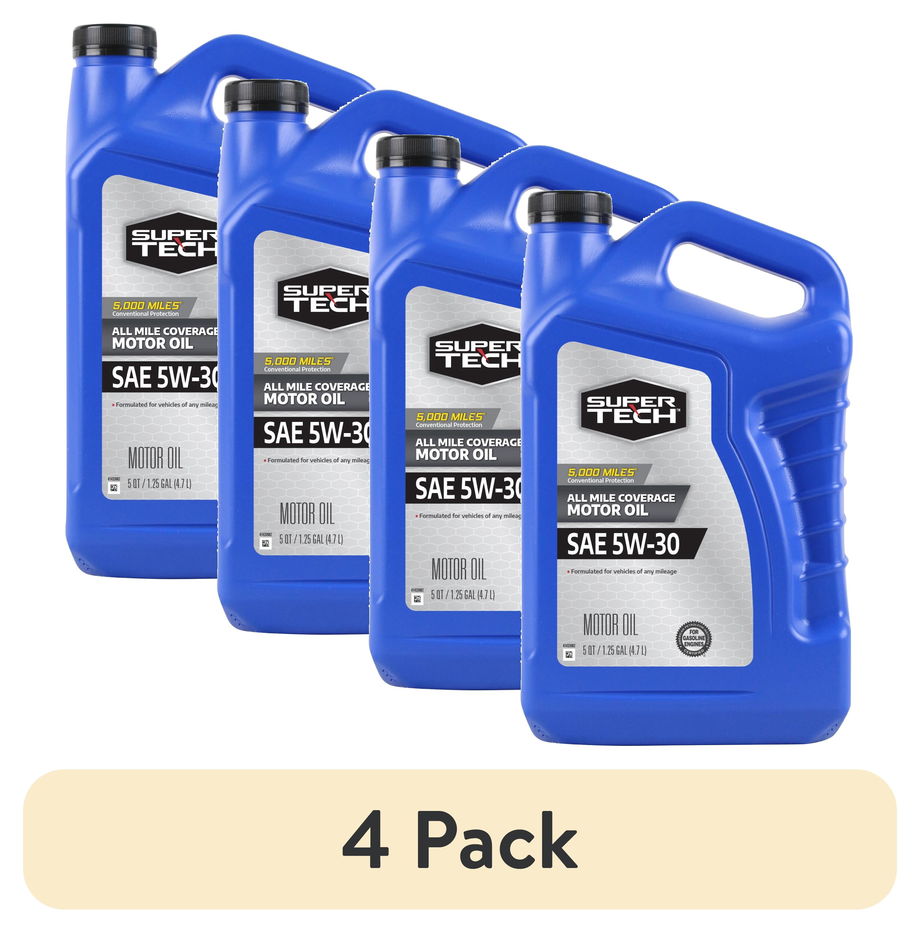 5 pack) Super Tech All Mileage Synthetic Blend Motor Oil, SAE 5W