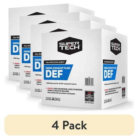 (4 pack) Super Tech DEF Diesel Exhaust Fluid, 2.5 gal