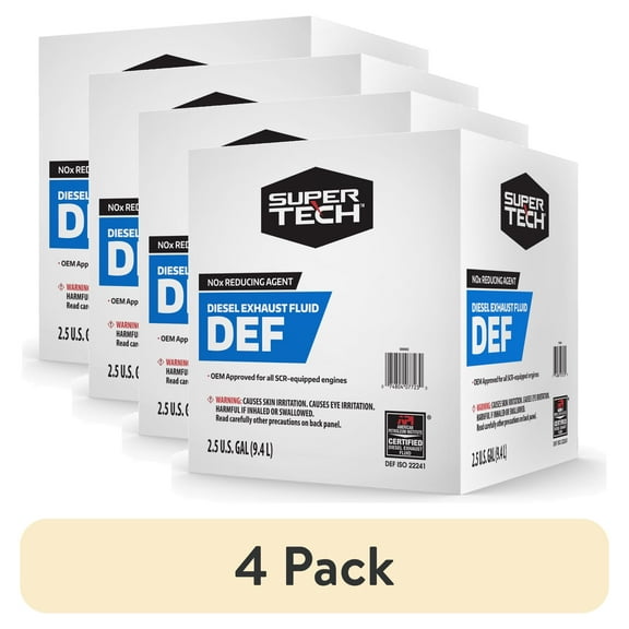 (4 pack) Super Tech DEF Diesel Exhaust Fluid, 2.5 gal