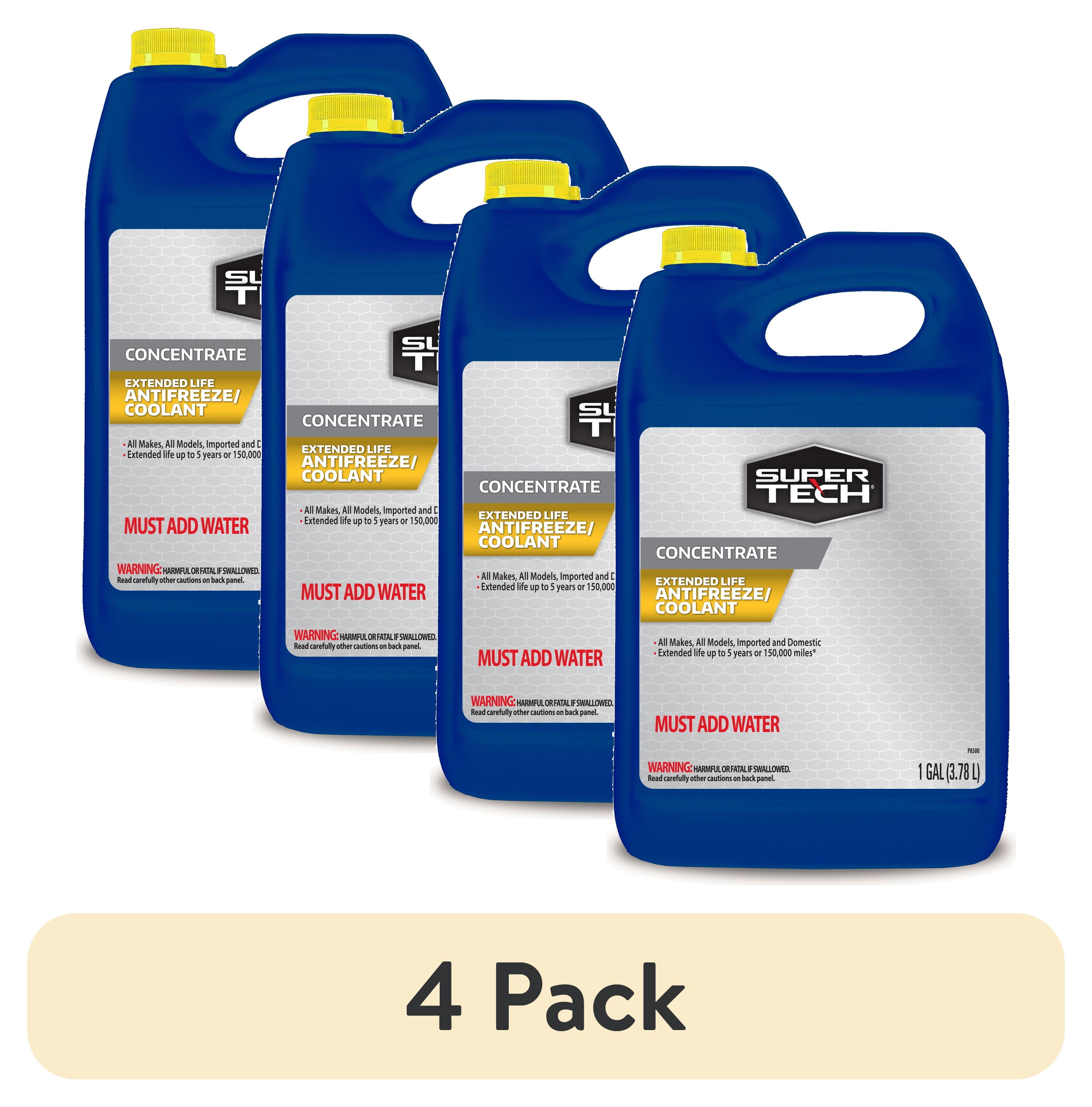 (4 pack) Super Tech Extended Life Concentrate Antifreeze/Coolant, 1-gal ...