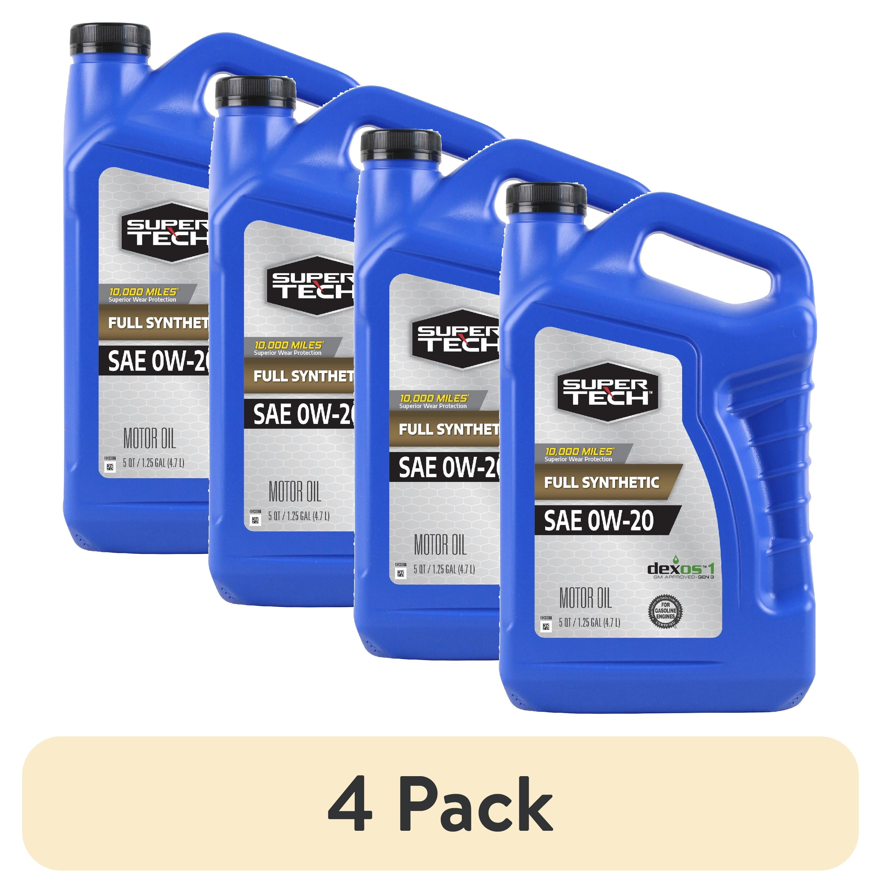 5 pack) Super Tech Full Synthetic SAE 0W-20 Motor Oil, 5 Quarts