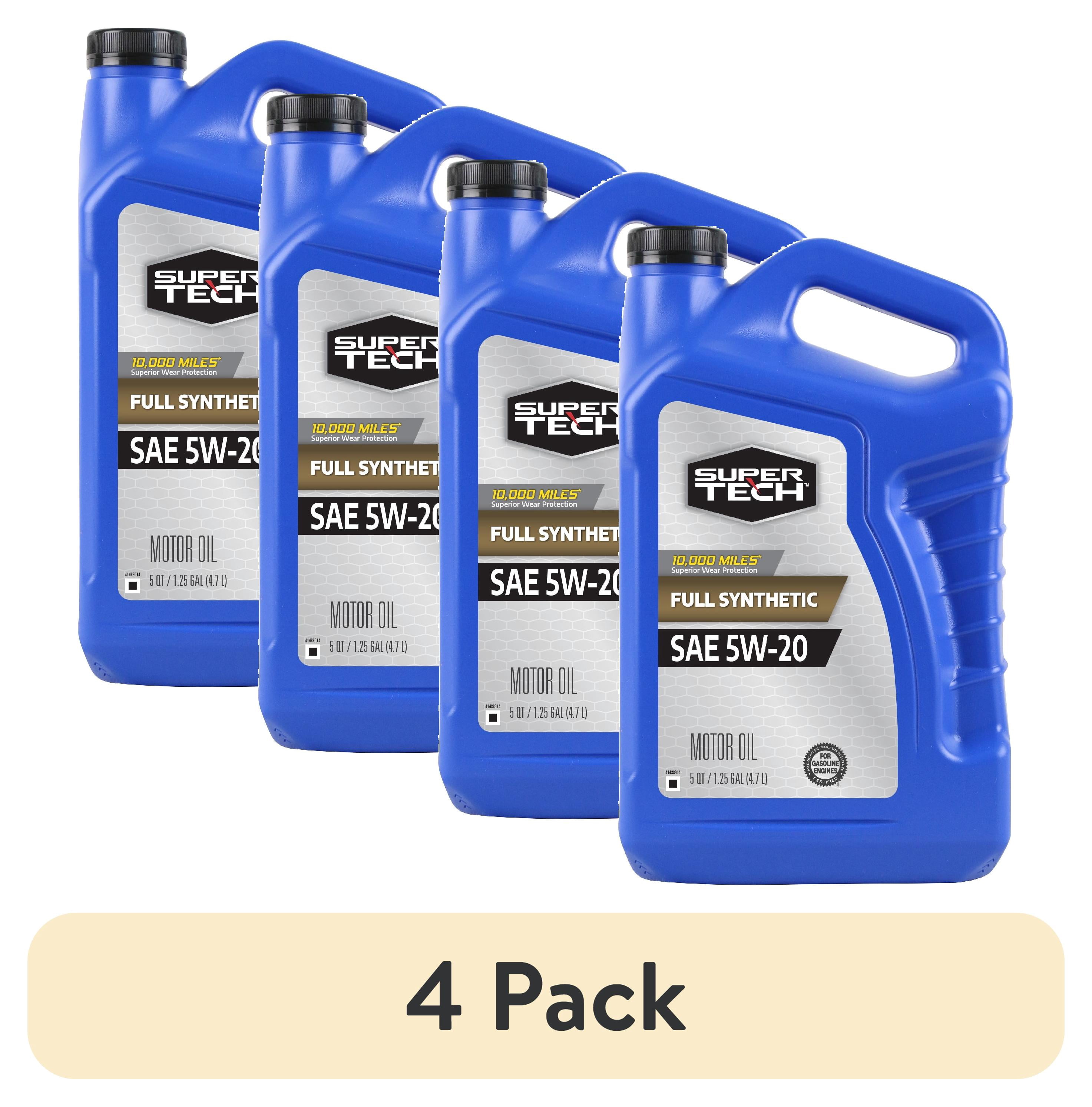 (4 pack) Super Tech Full Synthetic SAE 5W-20 Motor Oil, 5 Quarts