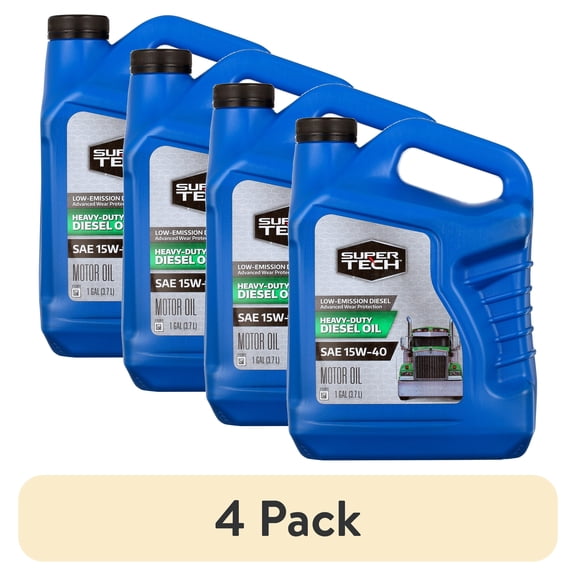 (4 pack) Super Tech Heavy Duty SAE 15W-40 Motor Oil, 1 Gallon