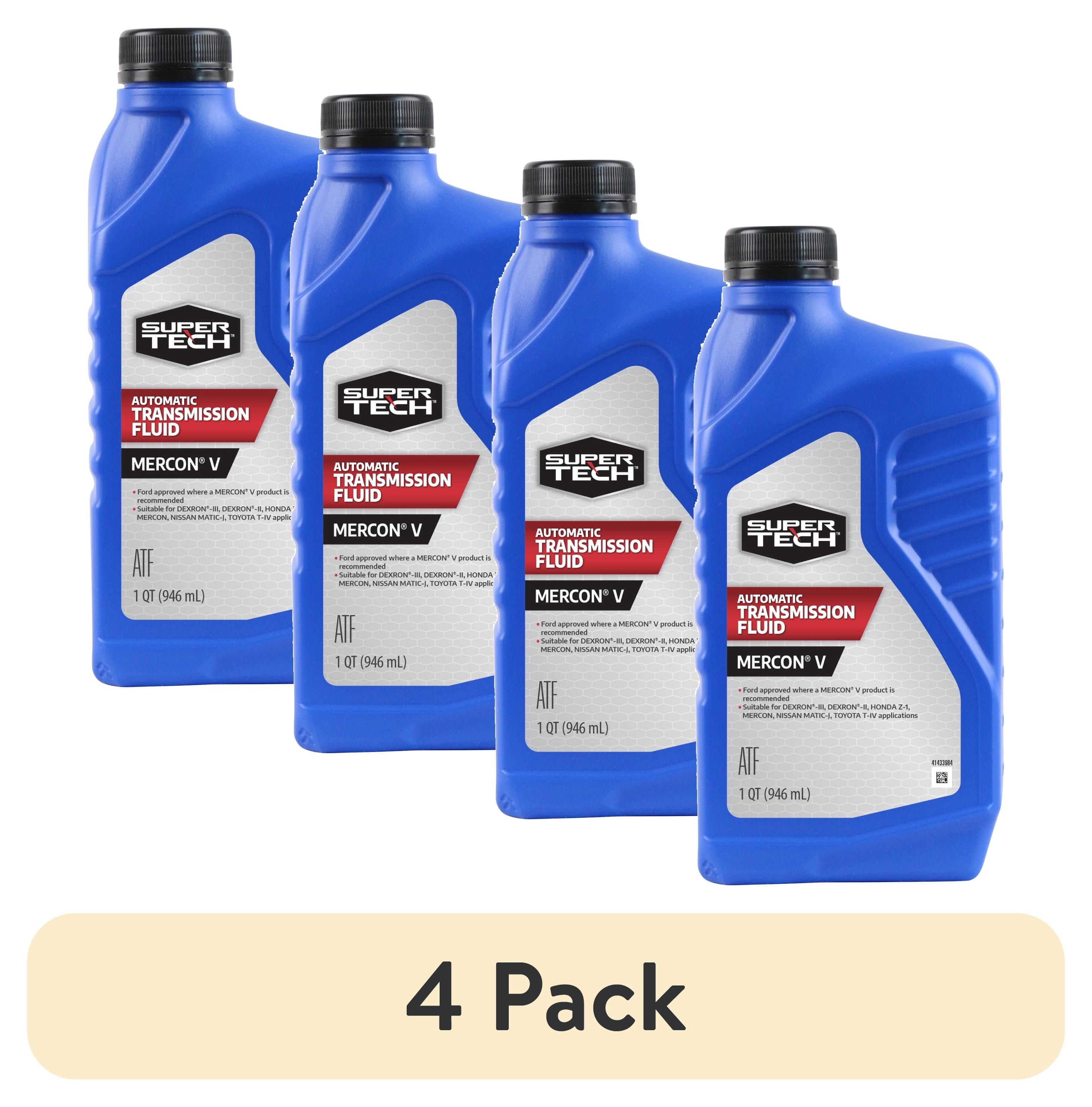 (4 pack) Super Tech MERCON V Automatic Transmission Fluid, 1 Quart