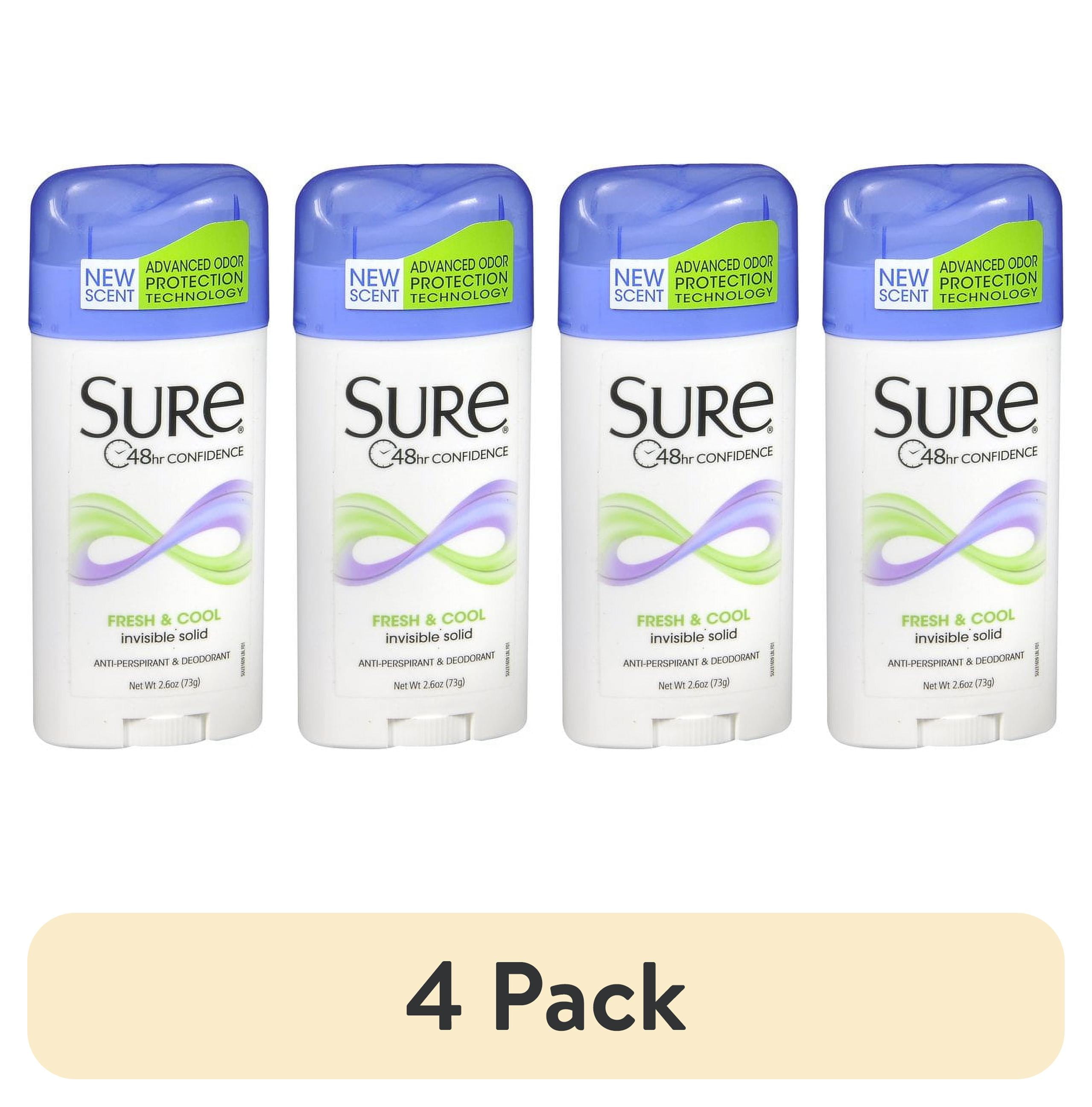 (4 pack) Sure Antiperspirant & Deodorant, Fresh And Cool, 48hr ...