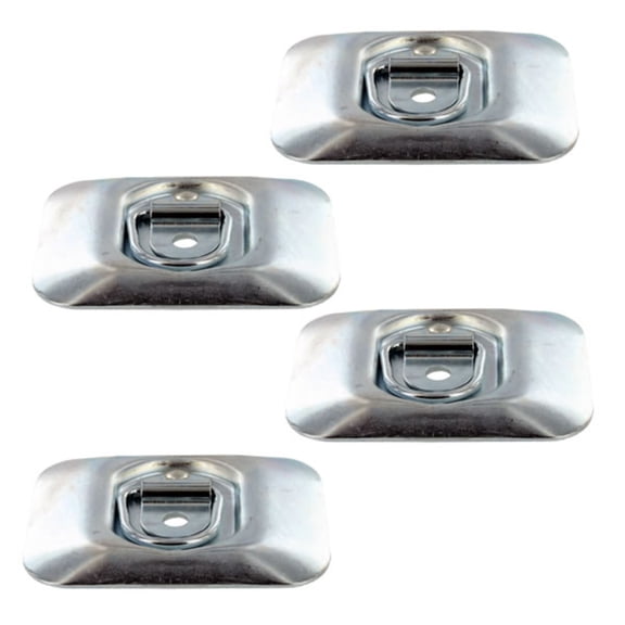 (4 pack) Surface Mount Zinc Plated Rope Ring Tie Down