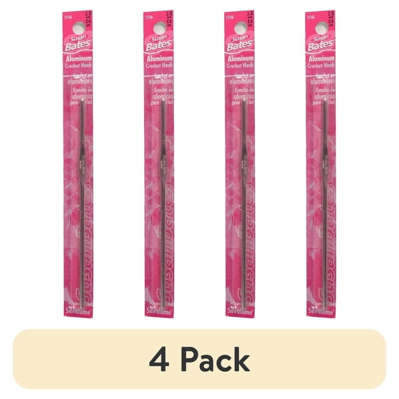 (4 pack) Susan Bates Silvalume Aluminum Crochet Hook 5.5"-Size F5/3.75mm