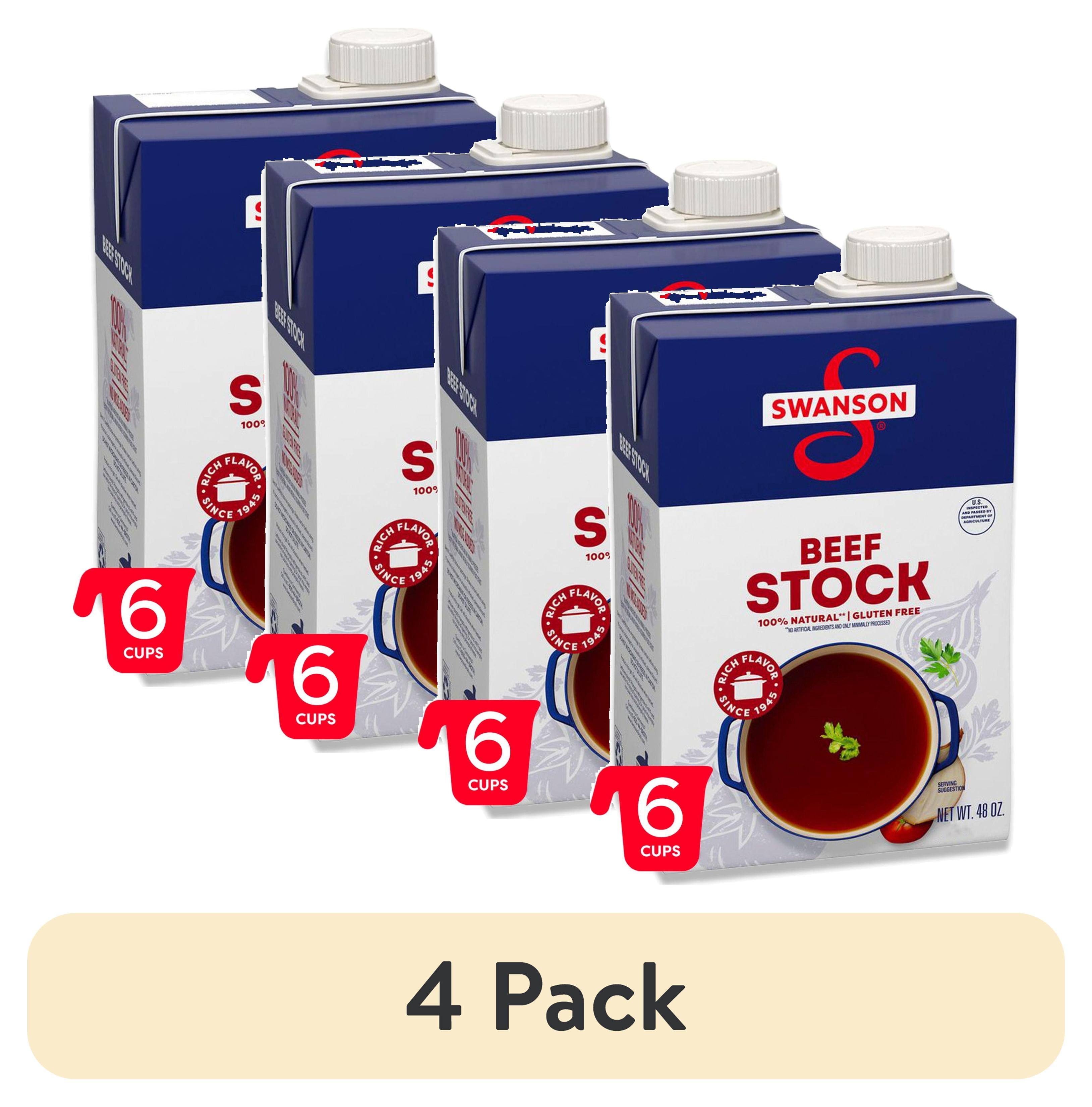 (4 pack) Swanson 100% Natural Beef Stock, 48 oz Carton - Walmart.com