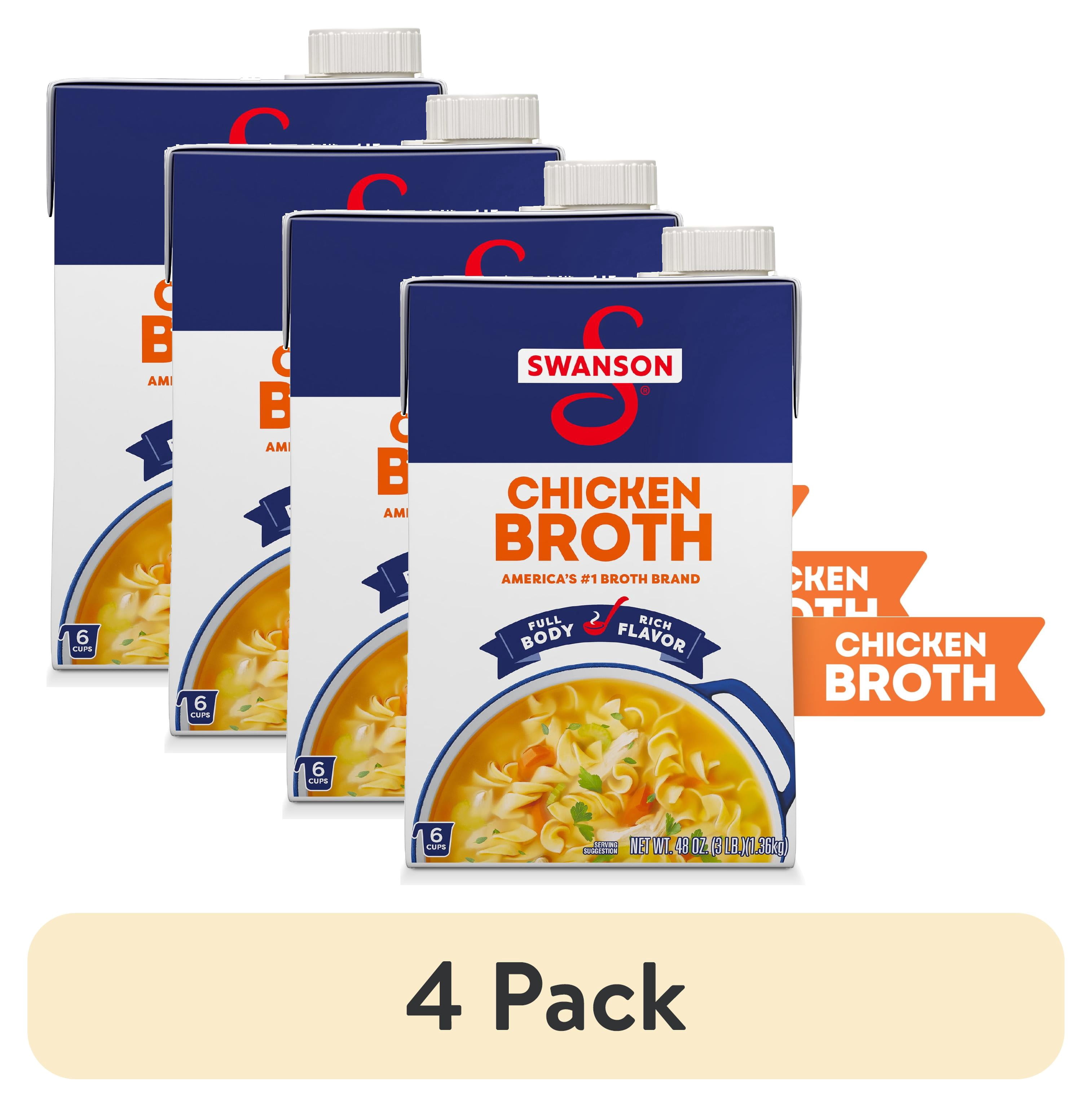 (4 pack) Swanson Chicken Broth, 48 oz Carton