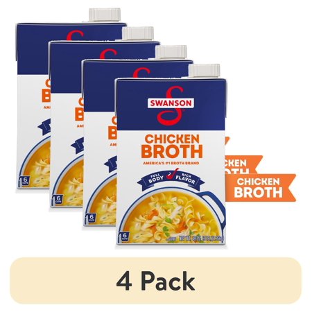 (4 pack) Swanson Chicken Broth, 48 oz Carton