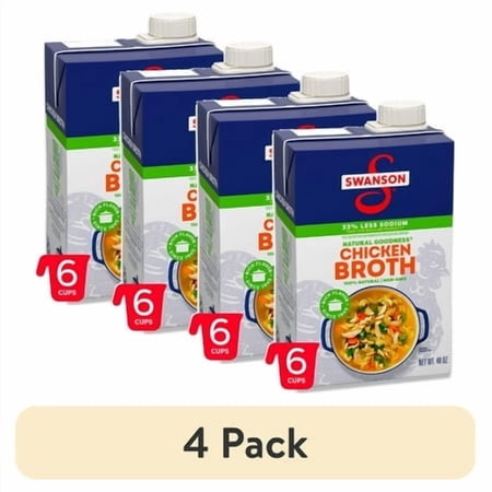 (4 pack) Swanson Natural Goodness Chicken Broth, 48 oz Carton