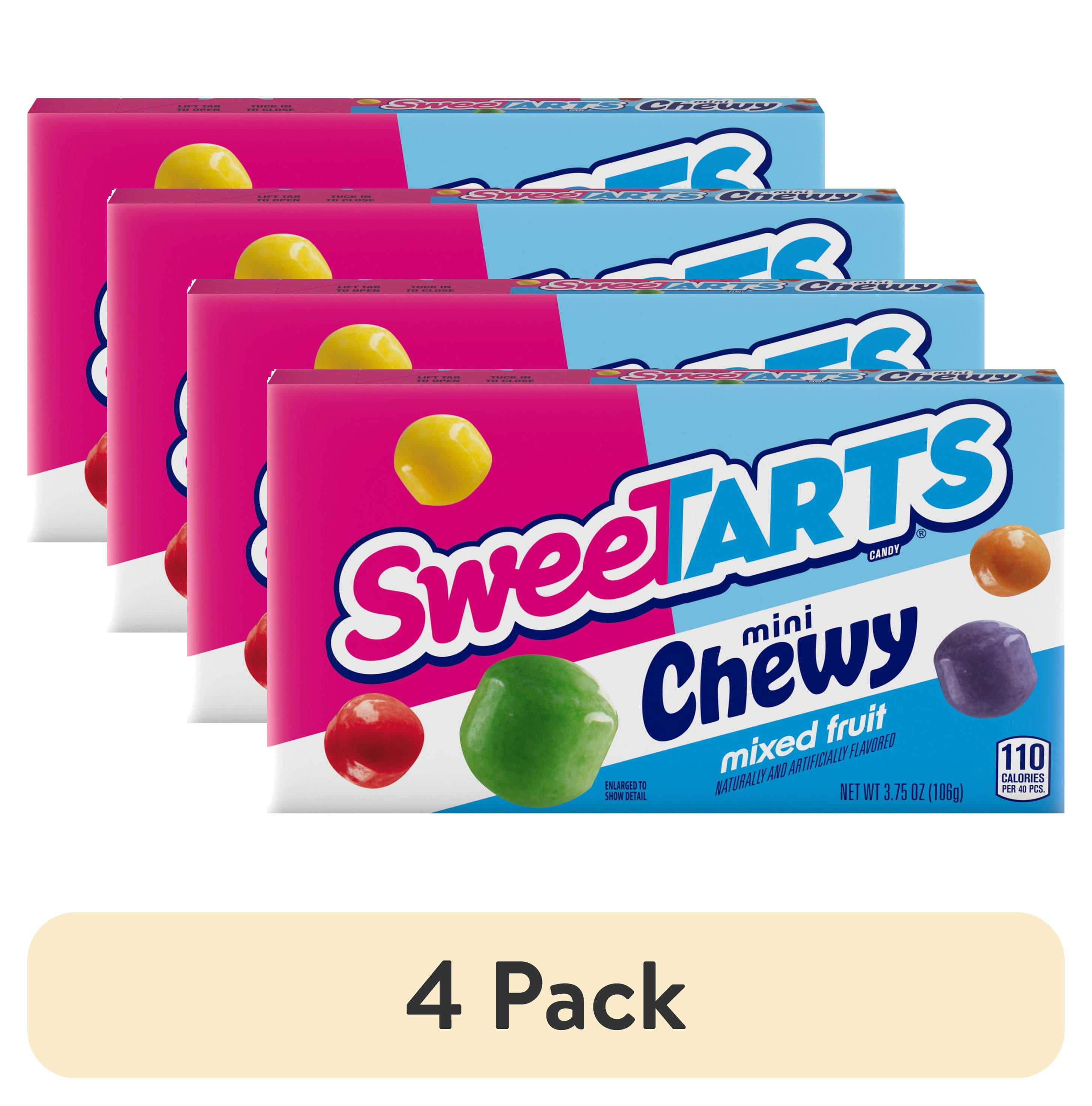 (4 pack) SweeTARTS Mini Chewy, Candy, Mixed Fruit, Theater Box, 3.75 oz