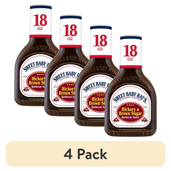 (4 pack) Sweet Baby Ray's® Hickory & Brown Sugar Barbecue Sauce 18 oz
