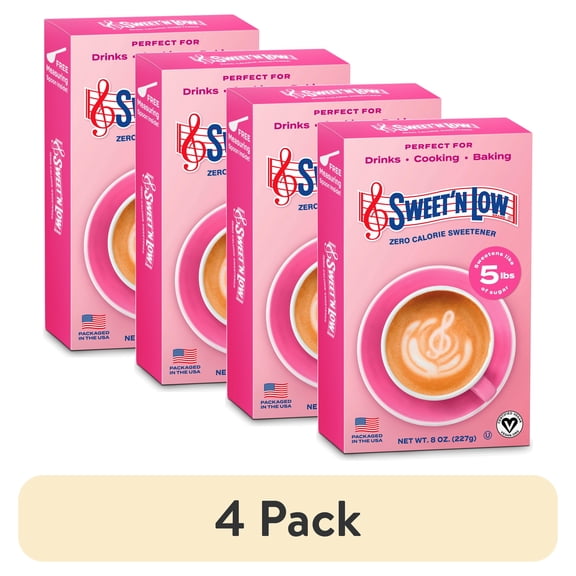 (4 pack) Sweet'N Low, Zero Calorie Bulk Sweetener, 8 oz. Box, Granulated Sugar Substitute for Baking