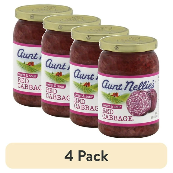 (4 pack) Sweet Sour Red Cabbage, 16 oz