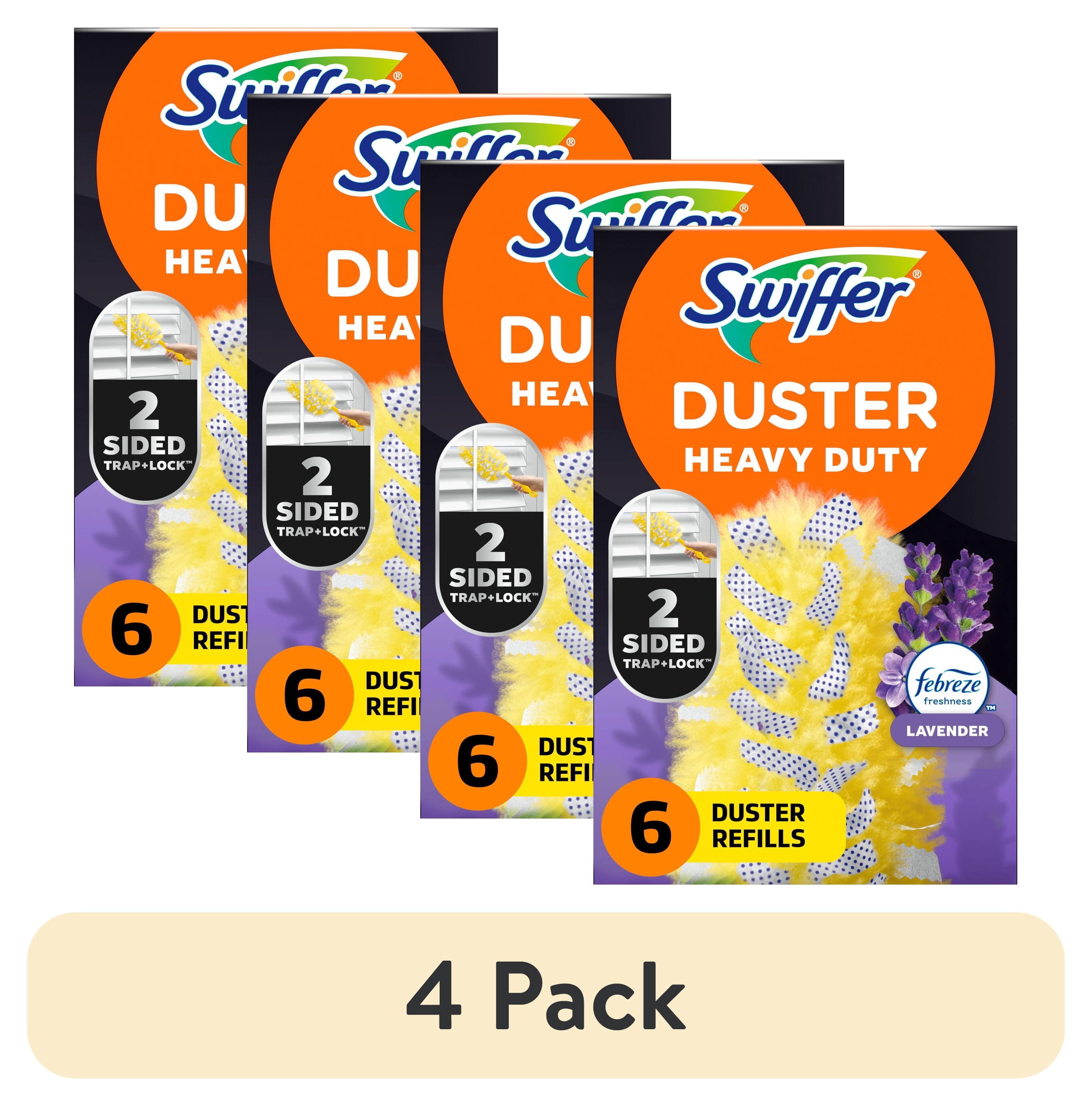 (4 pack) Swiffer Dusters Heavy Duty Duster Refills, Lavender, 6 Count