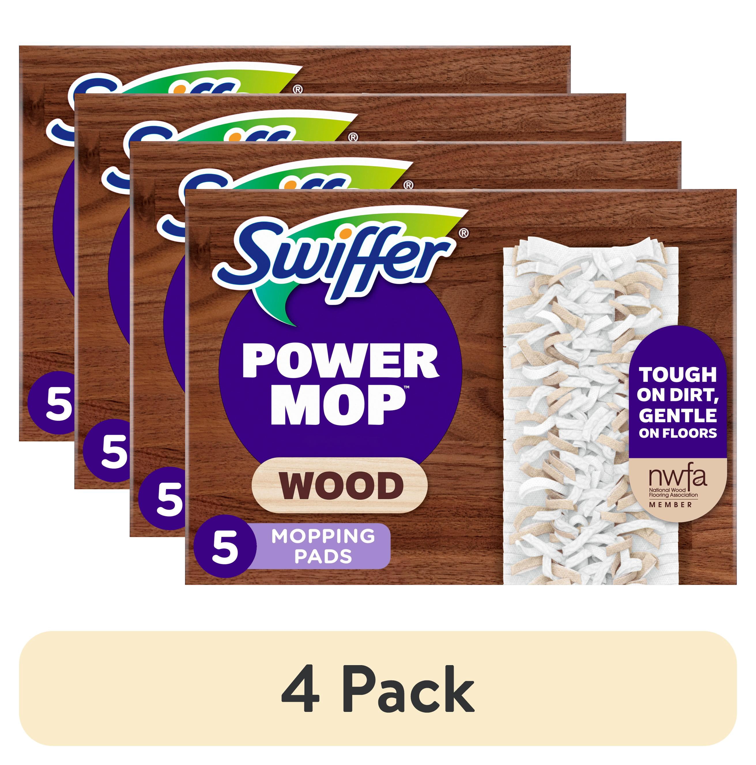 (4 pack) (4 pack) Swiffer Power Mop Wood Pad Refills, Unscented, 5 Count