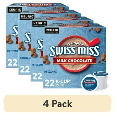 (4 pack) Swiss Miss Milk Chocolate Hot Cocoa, K-Cup Pods, 22 Count