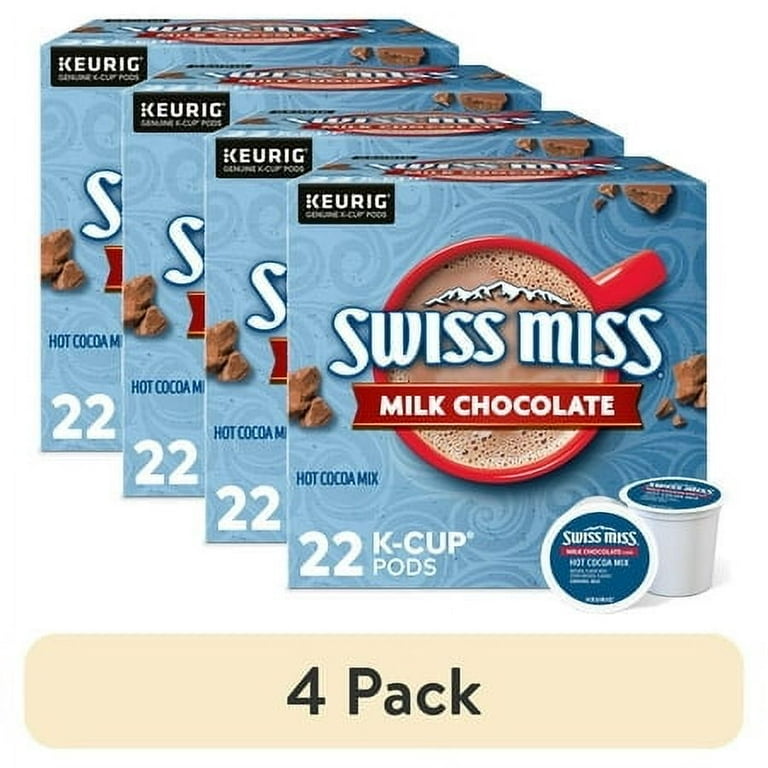 4 pack) Swiss Miss Milk Chocolate Hot Cocoa, K-Cup Pods, 22 Count