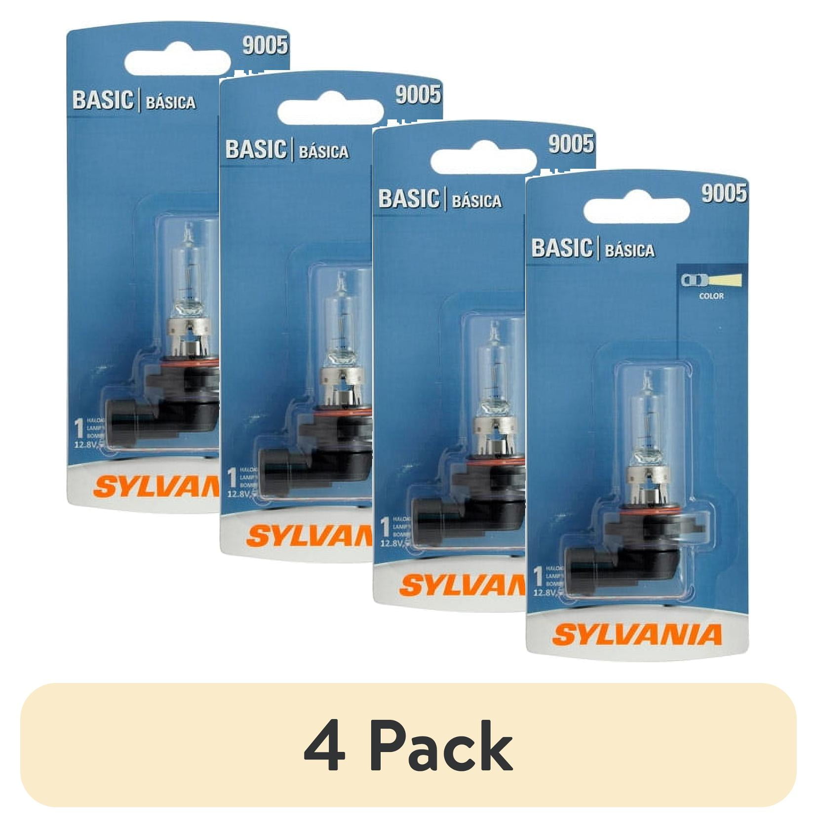 (4 pack) Sylvania 9005 Basic Halogen Headlight Bulb, 1 Pack, Compatible with Multiple Cars