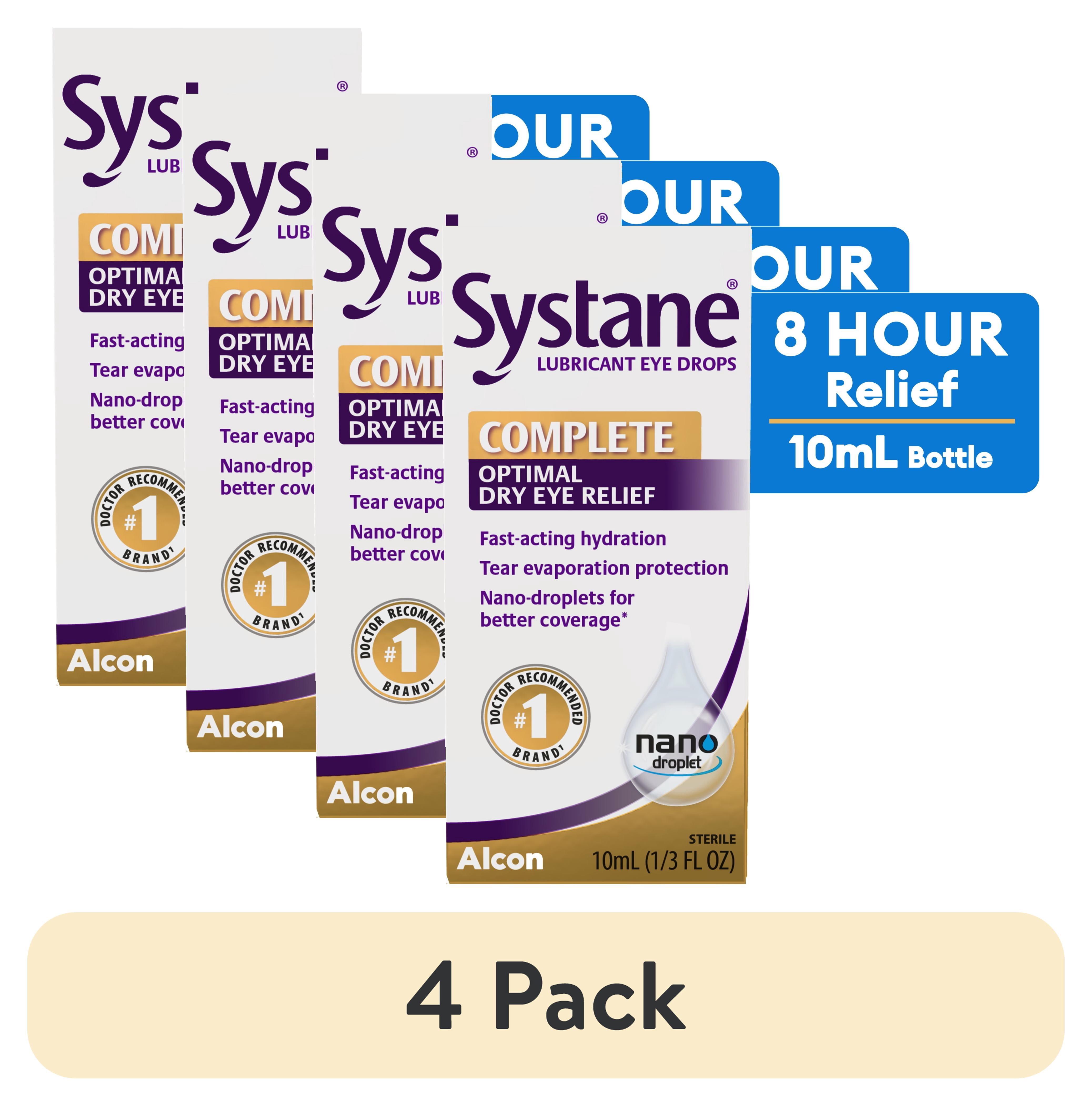 (4 pack) Systane Complete Dry Eye Care Symptom Relief Eye Drops for Daily Use, 10 ml