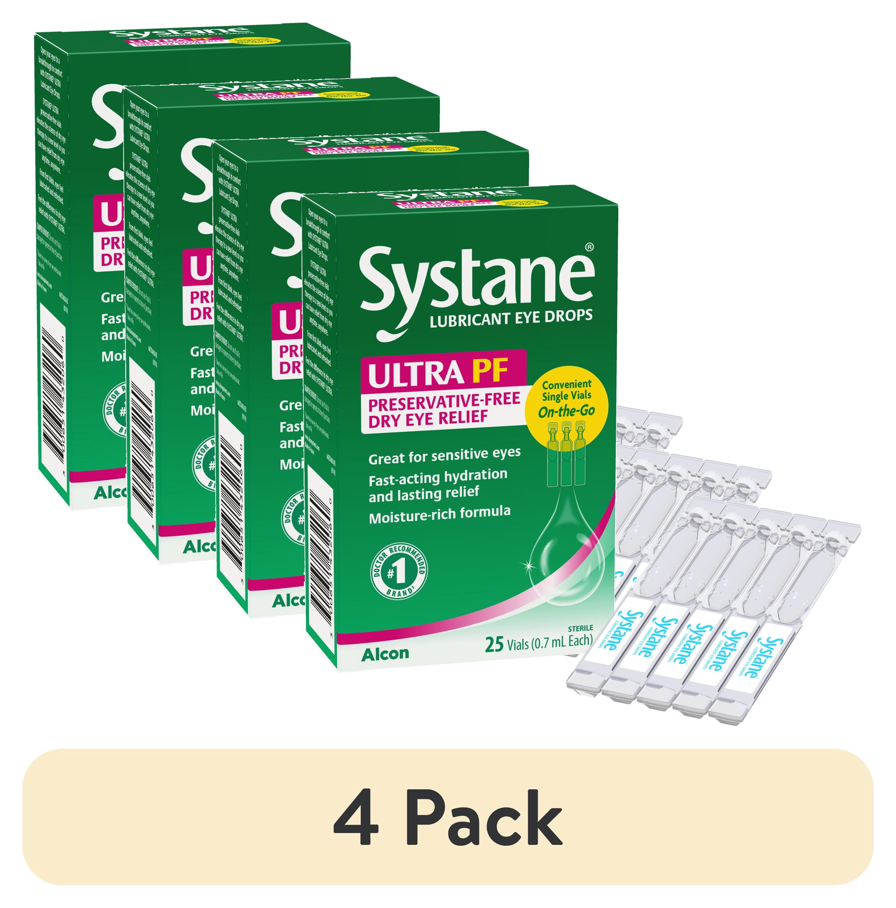 (4 pack) Systane Ultra Lubricant Eye Drops Preservative-Free, 25 Ct Vials