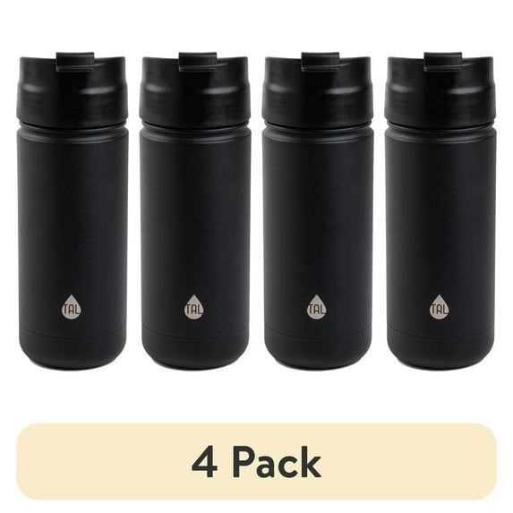 (4 pack) TAL 18oz Stainless Steel Ranger Coffee Travel Mug, Black