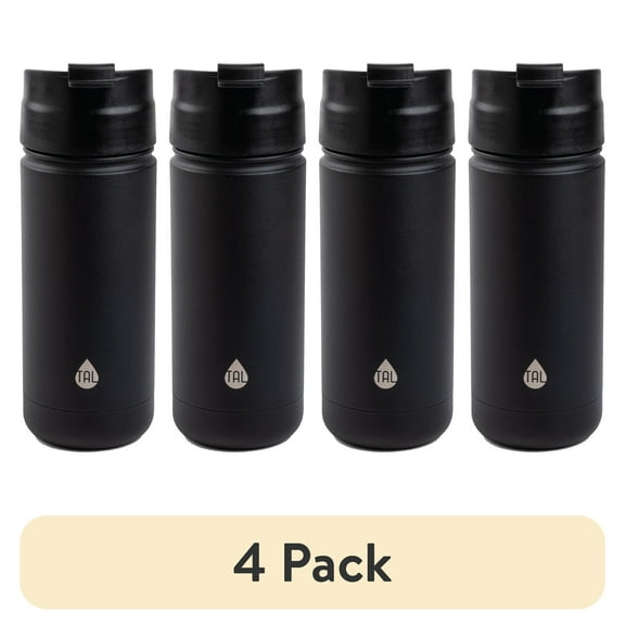 (4 pack) TAL 18oz Stainless Steel Ranger Coffee Travel Mug, Black
